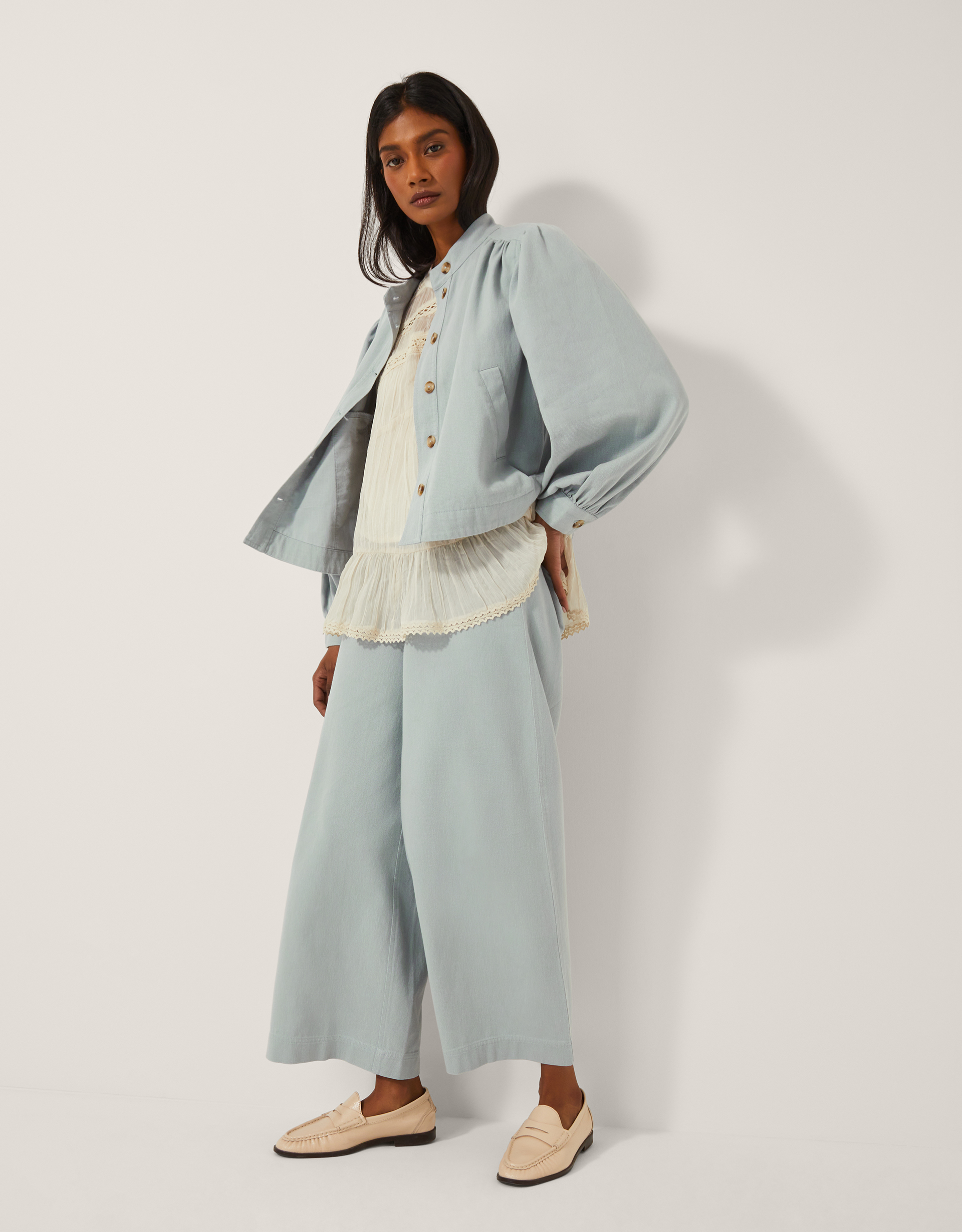 Monsoon Ciara Puff Sleeve Denim Jacket, view 2