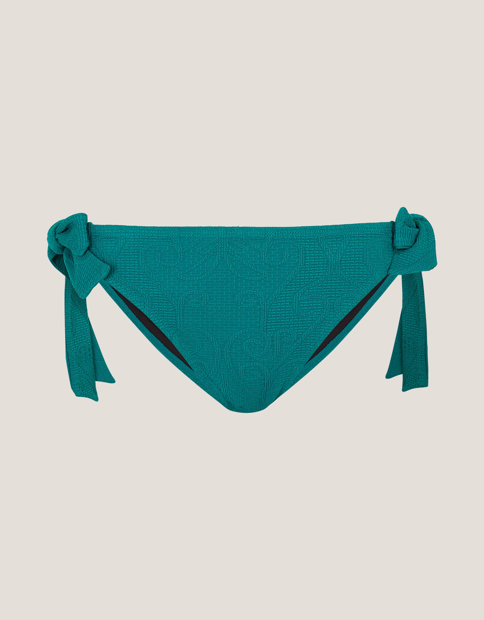 Monsoon Mia Textured Tie Side Bikini Bottoms, view 5