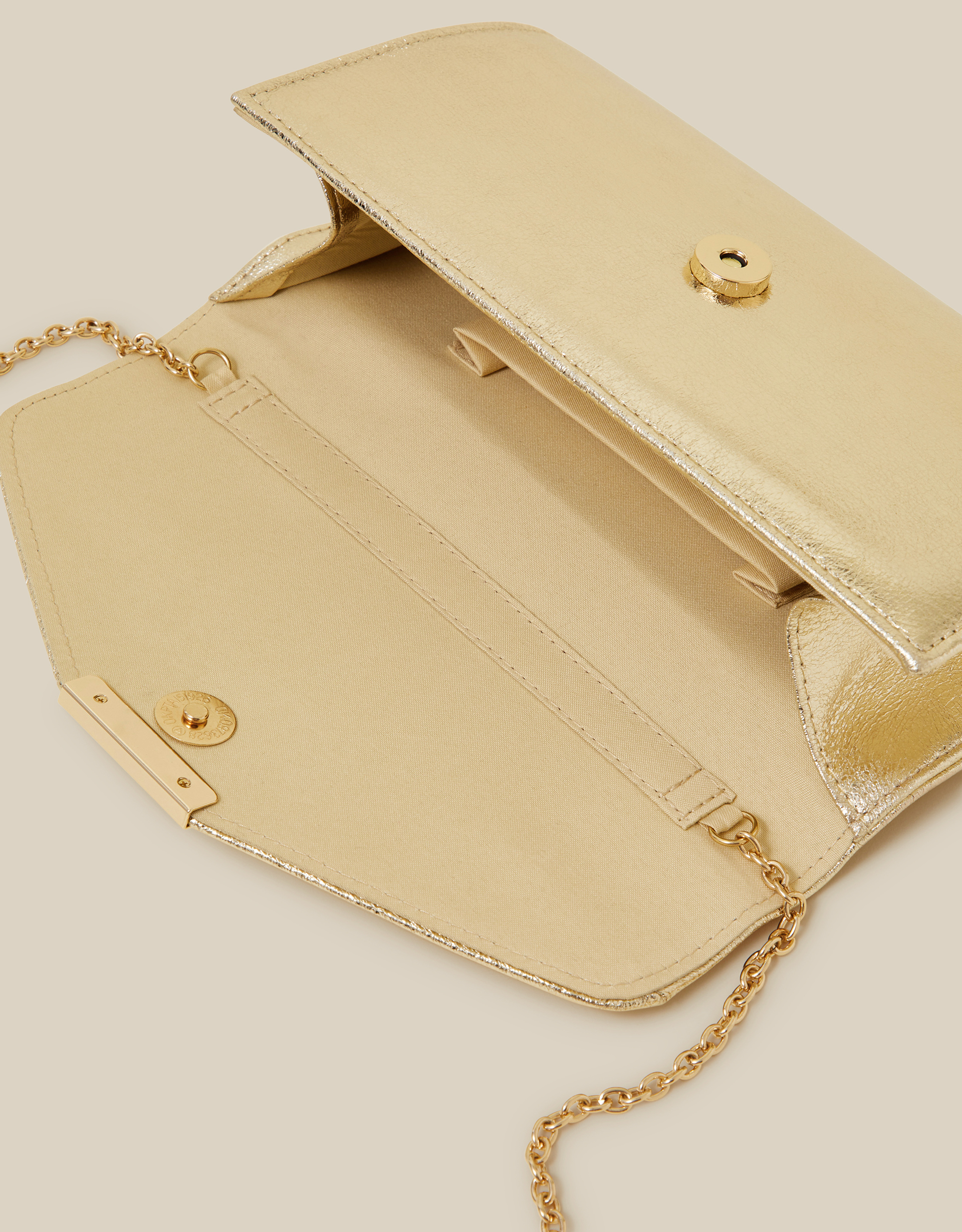 Monsoon Metallic Clutch Bag, view 3