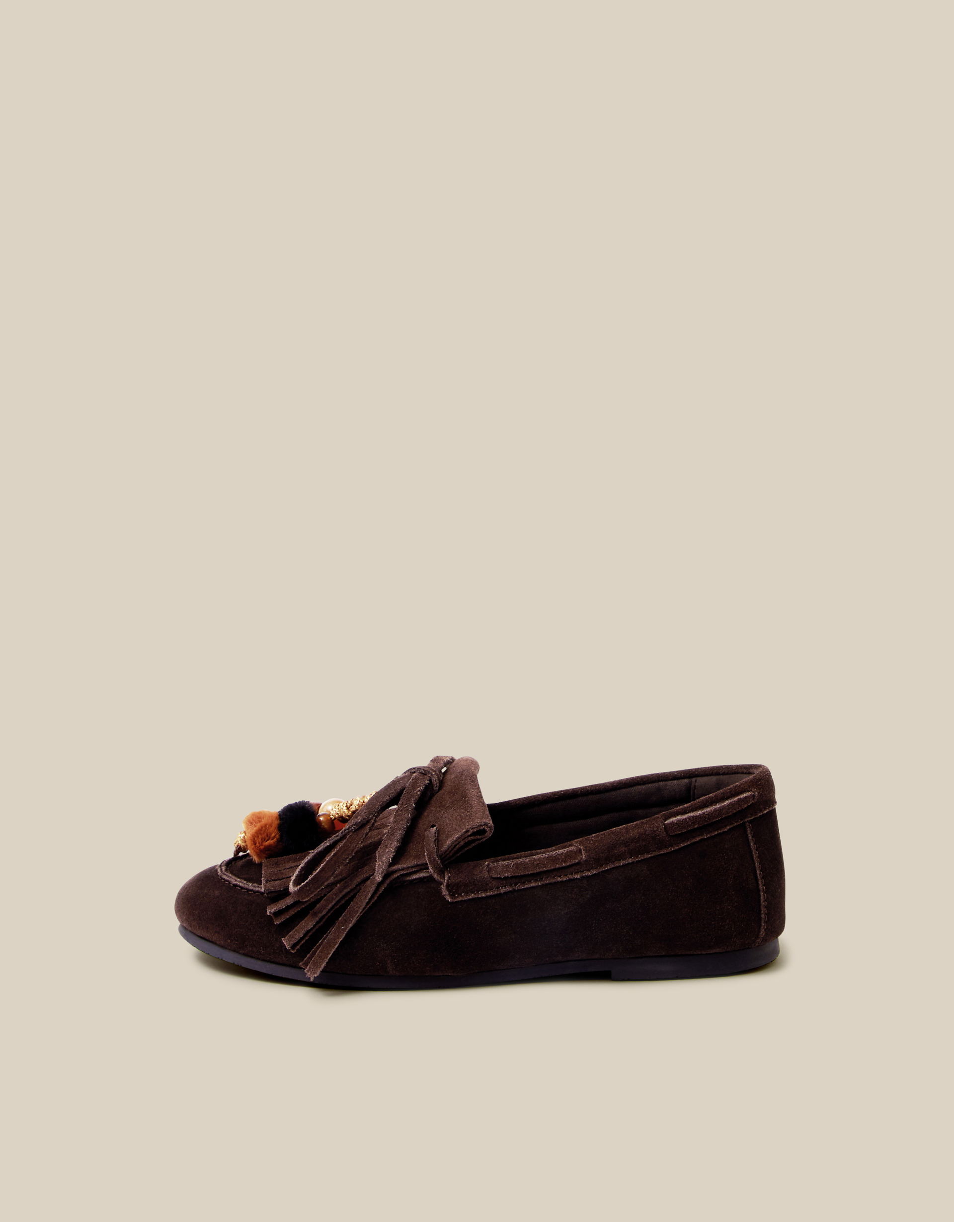 Monsoon Tabitha Suede Moccasin Loafers, view 2
