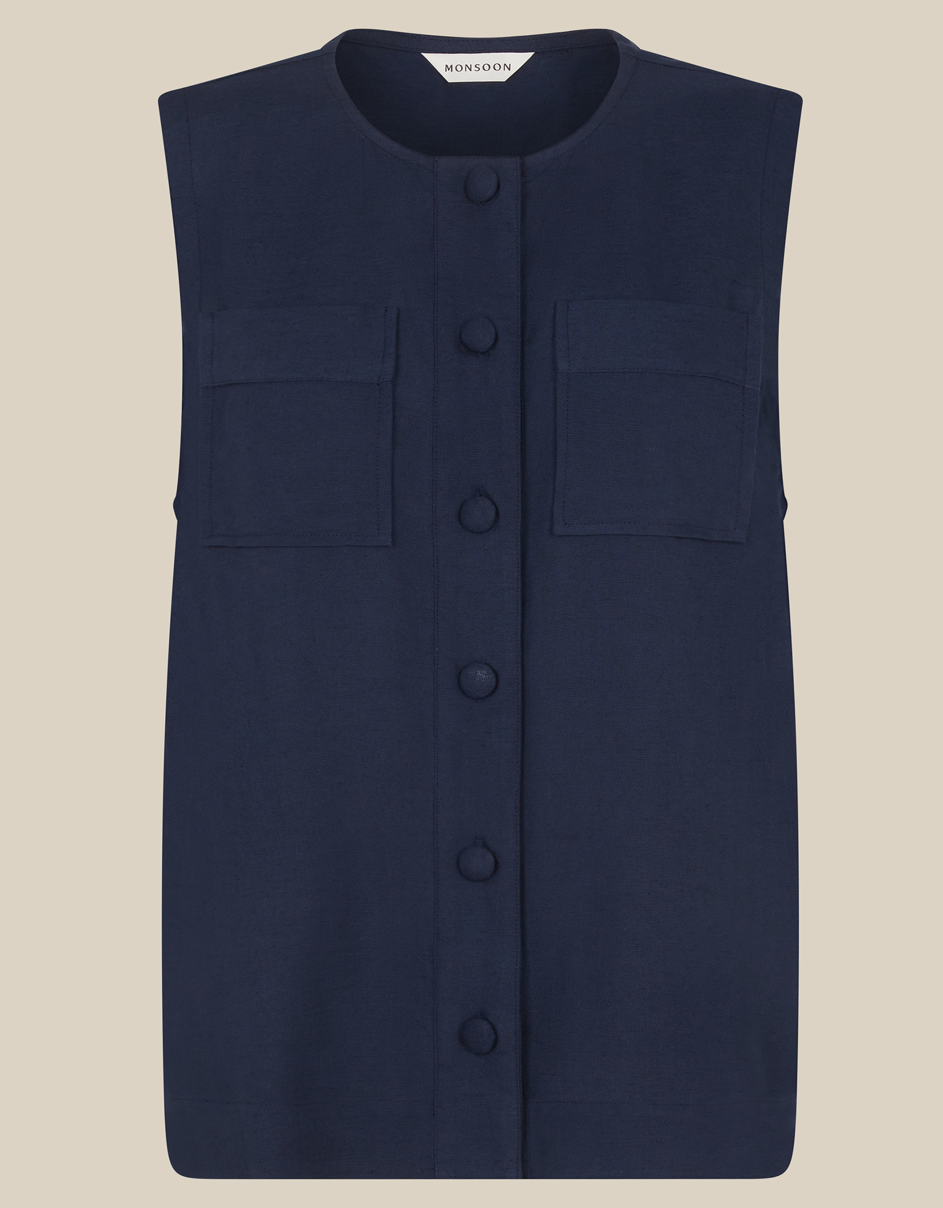 Monsoon Bridget Button Tank Top, view 5