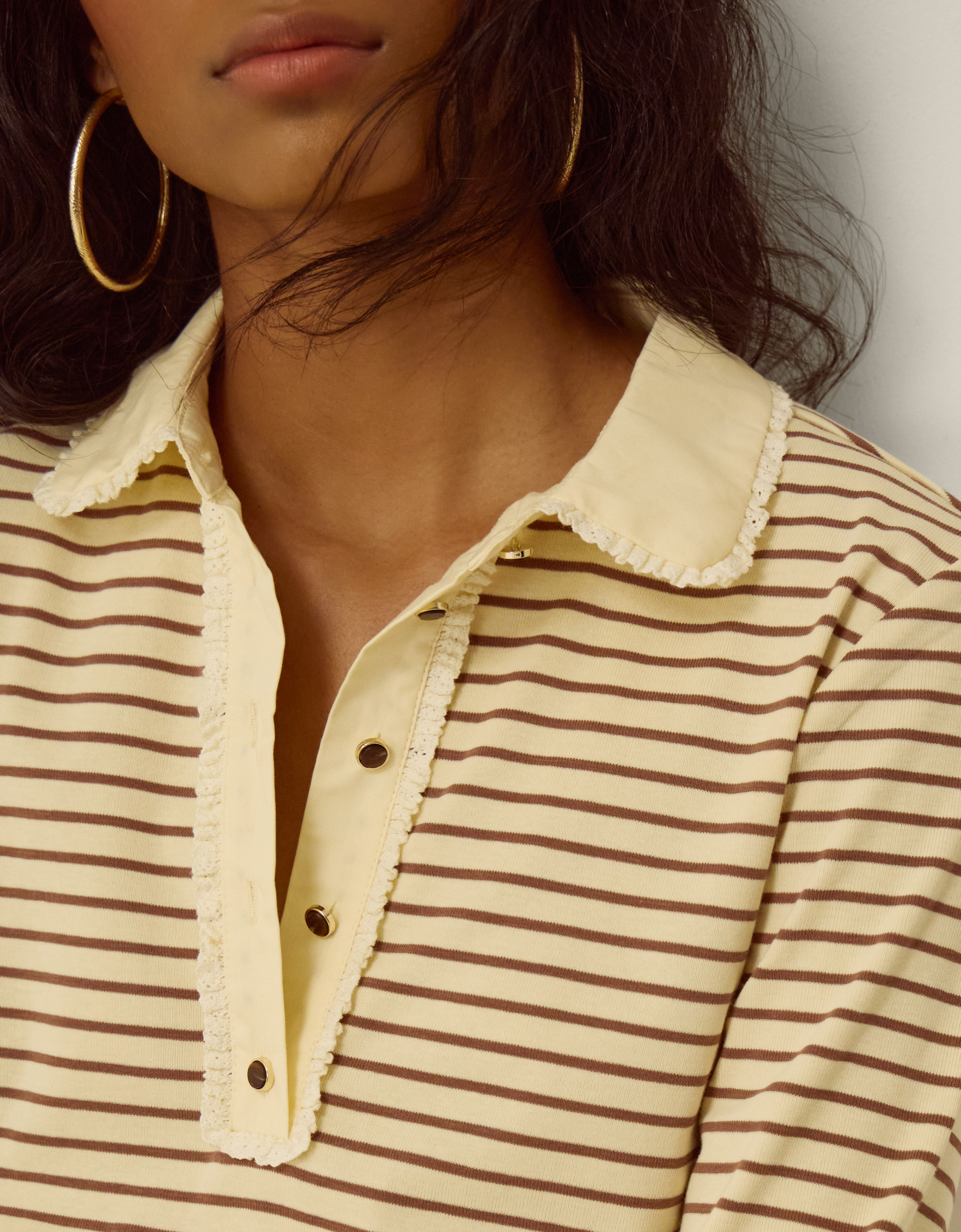 Monsoon Stacy Stripe Jersey Polo Top, view 2