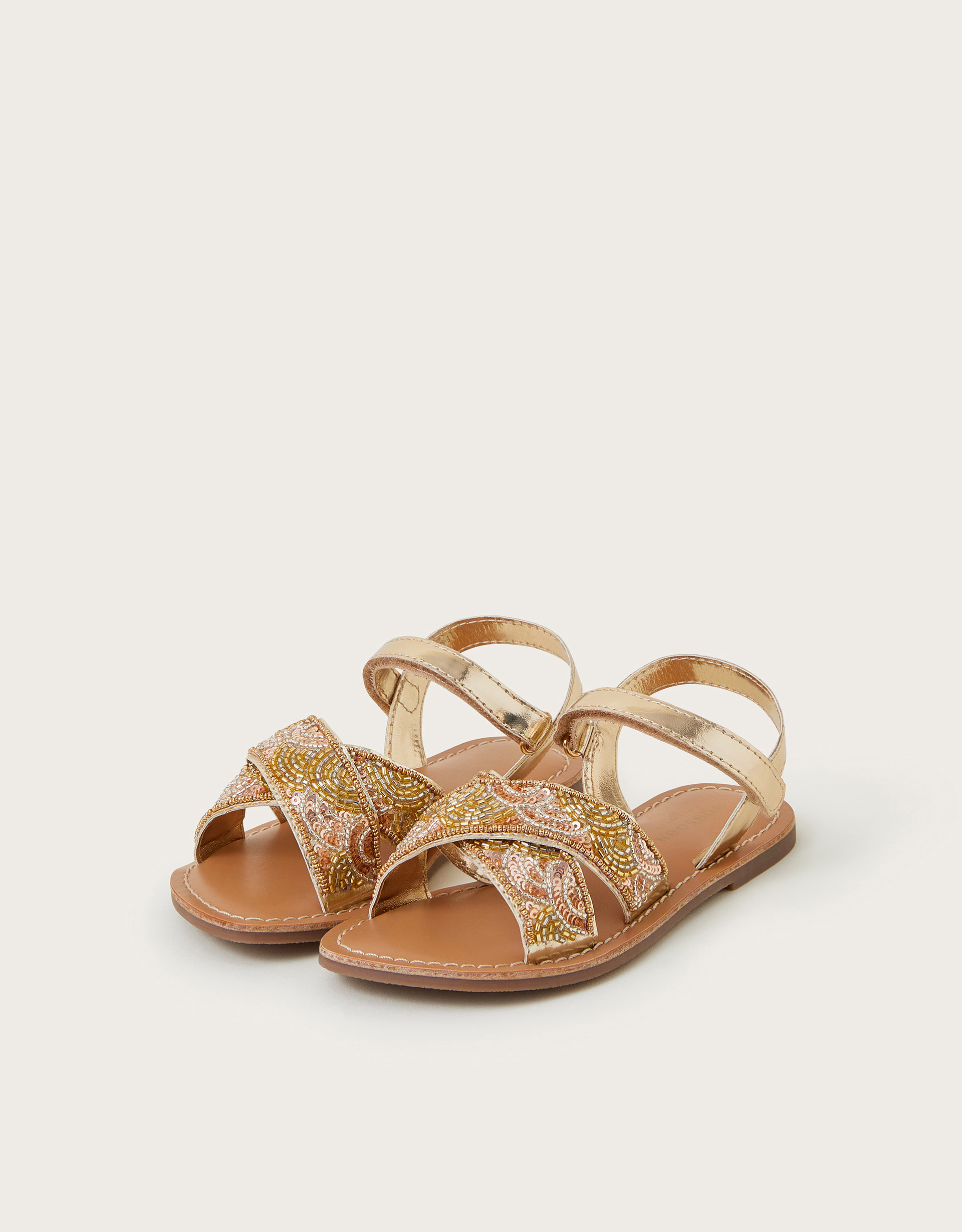 Monsoon Embellished Metallic Sandals