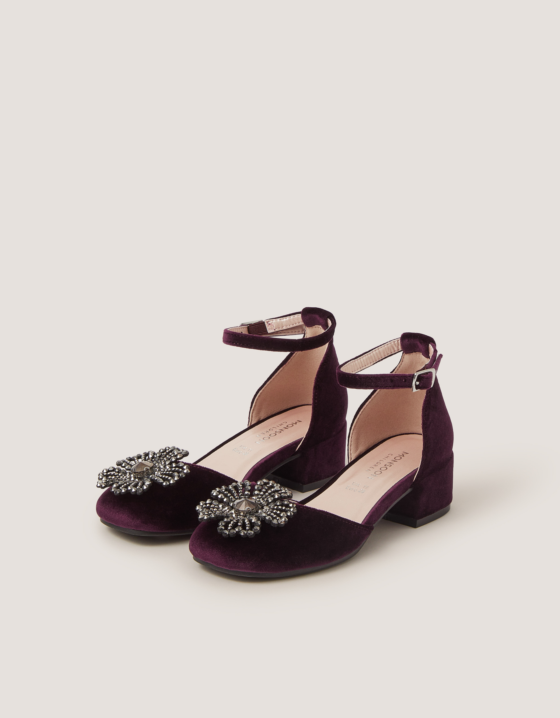 Monsoon Gemstone Flower Two Part Heels in Purple