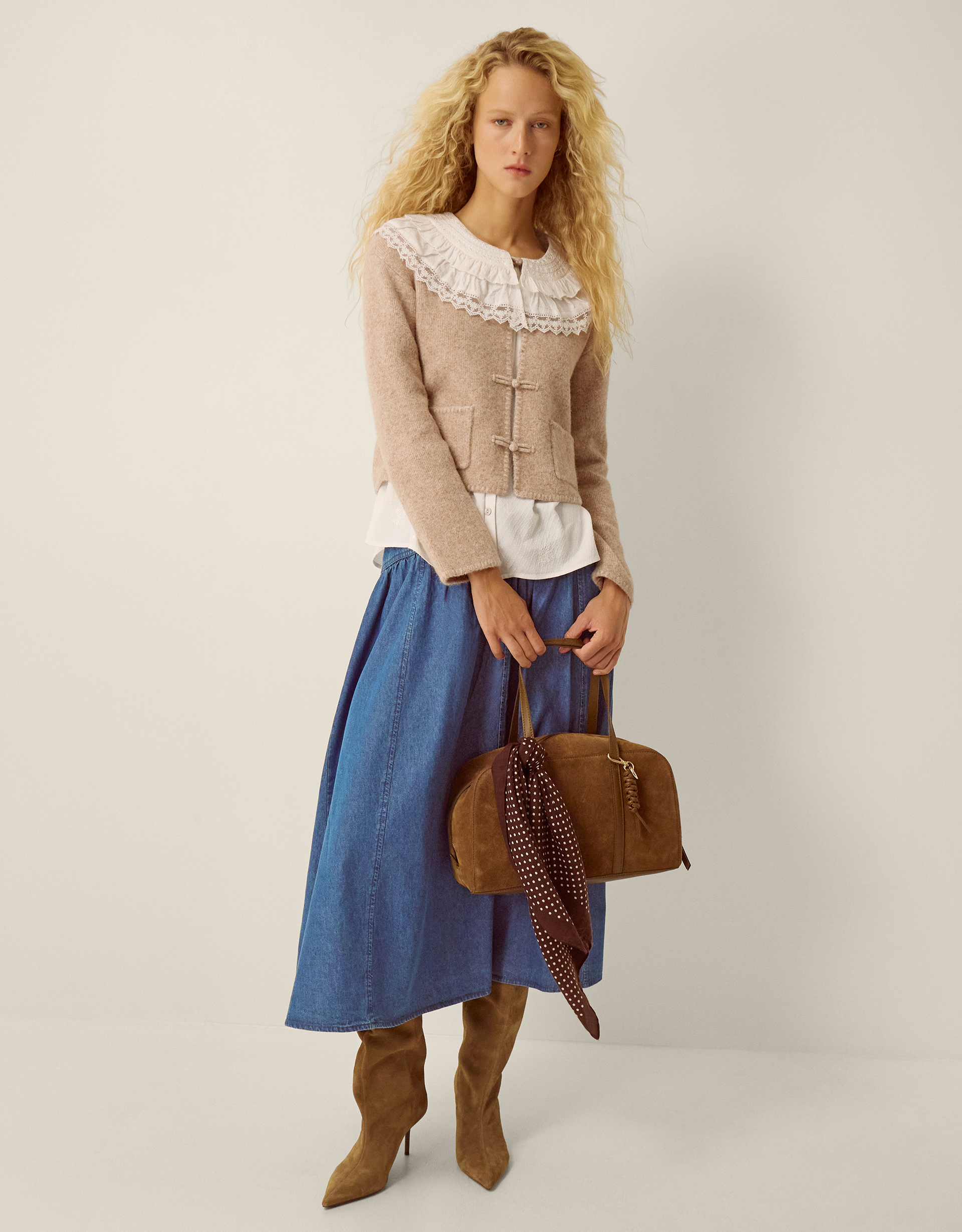 Monsoon Neve Knot Button Cardigan, view 5