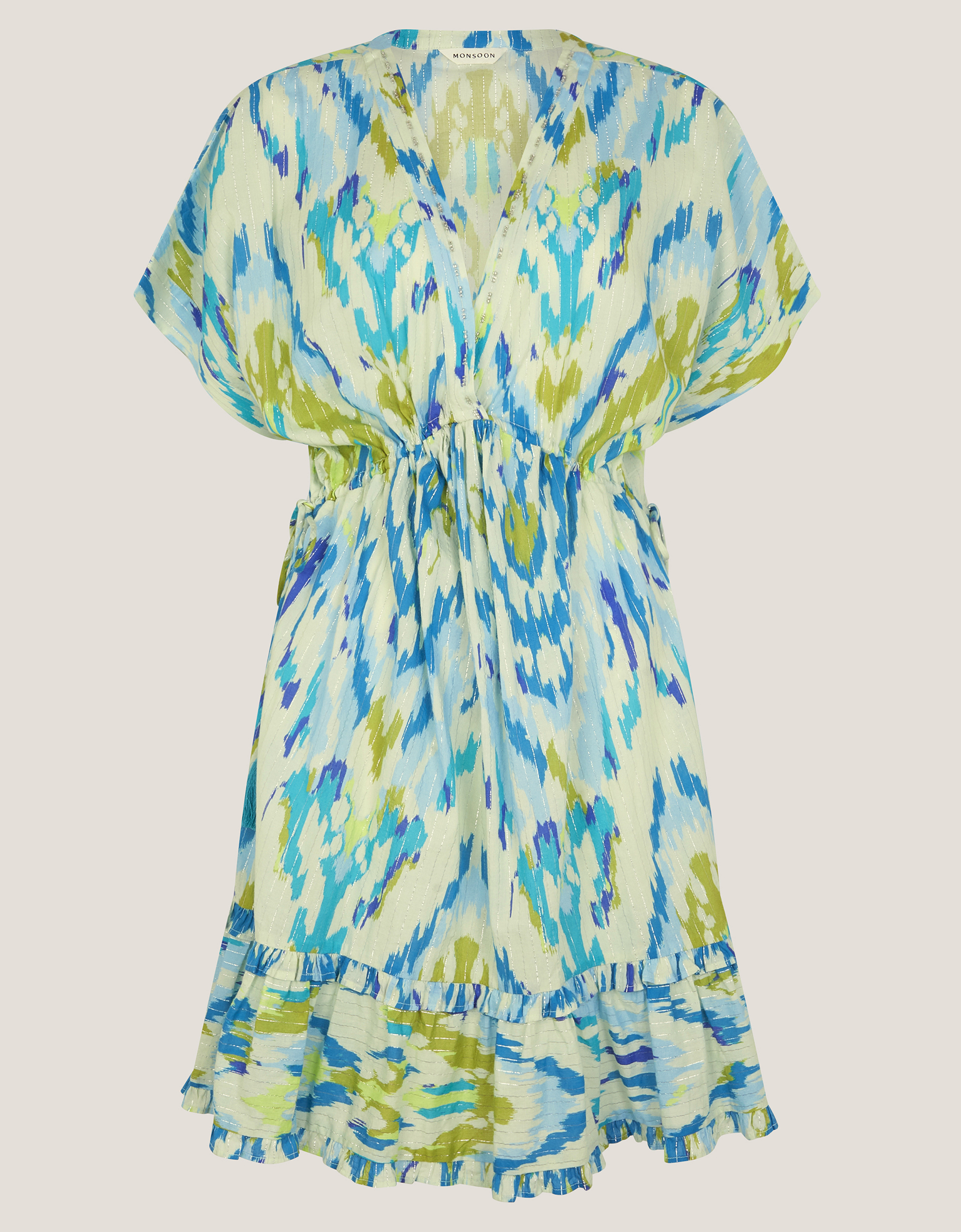 Monsoon Coralie Print Mini Kaftan, view 5