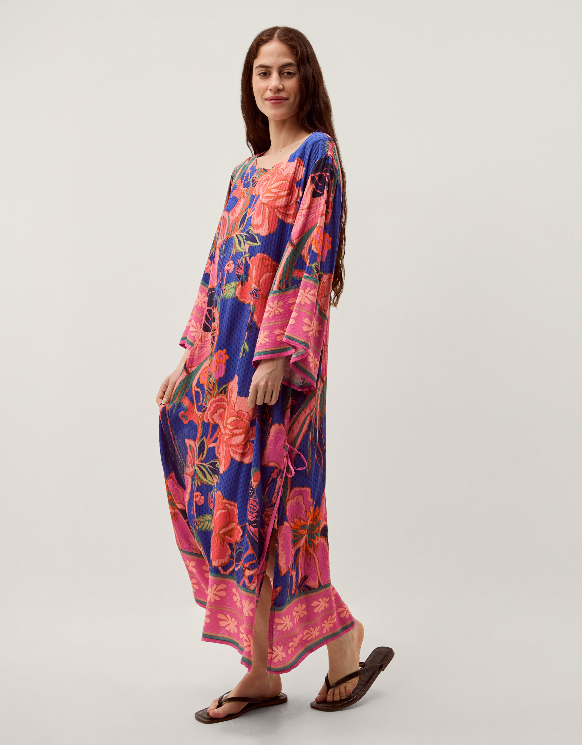 Monsoon Carmen Floral Print Midi Kaftan, view 4