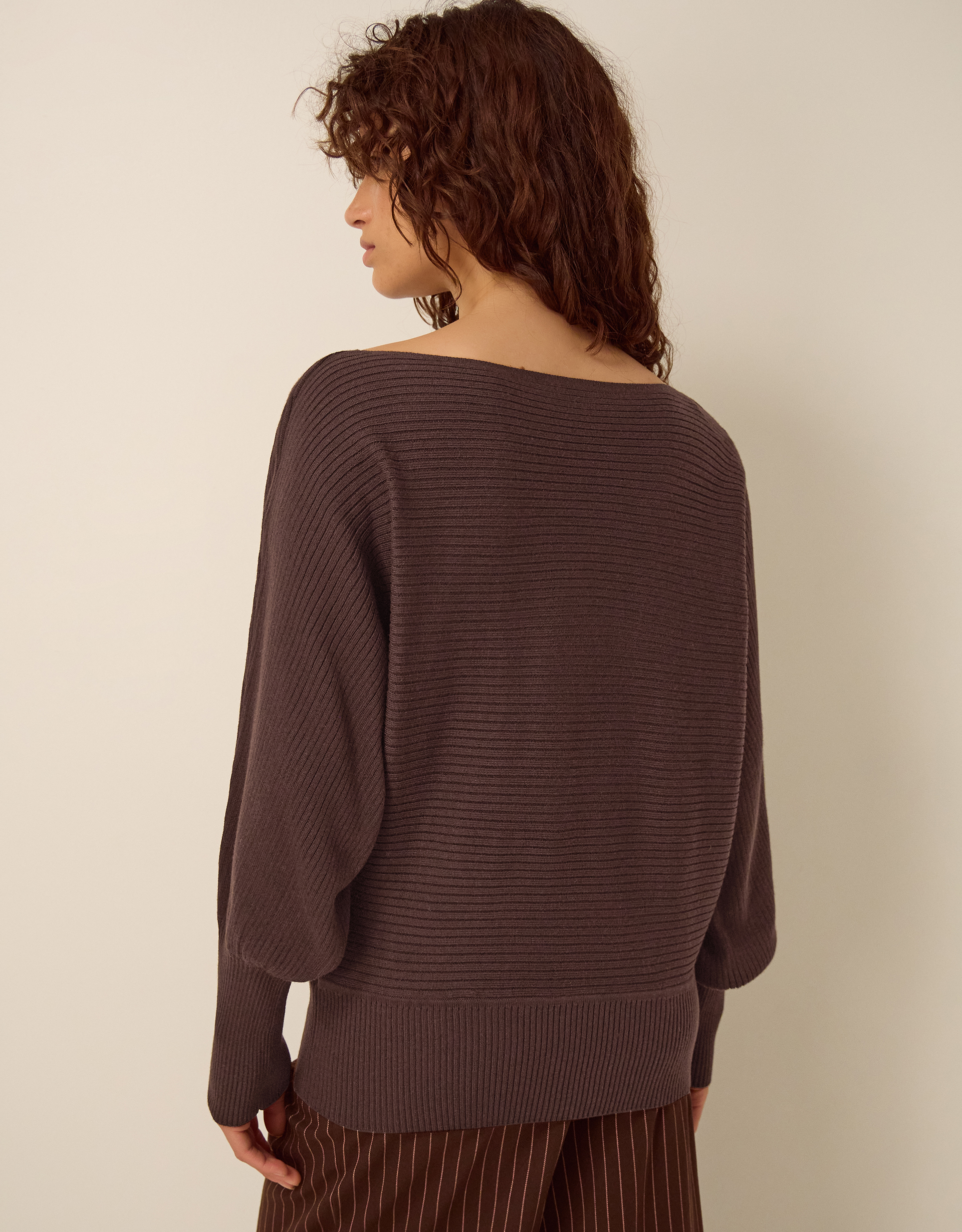 Monsoon Remi Ribbed Boat Neck Jumper, view 3