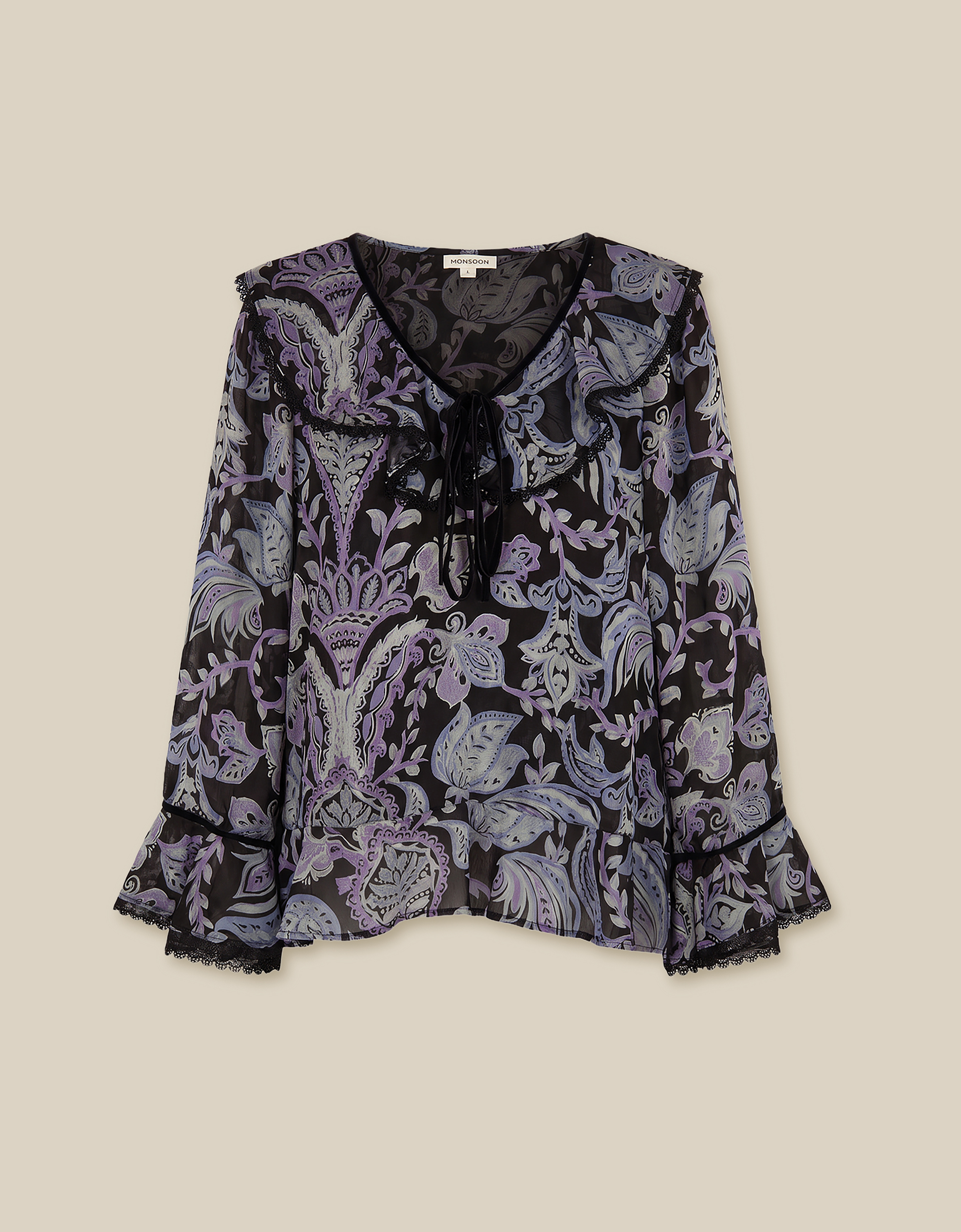 Monsoon Claudia Floral Devoré Top, view 6