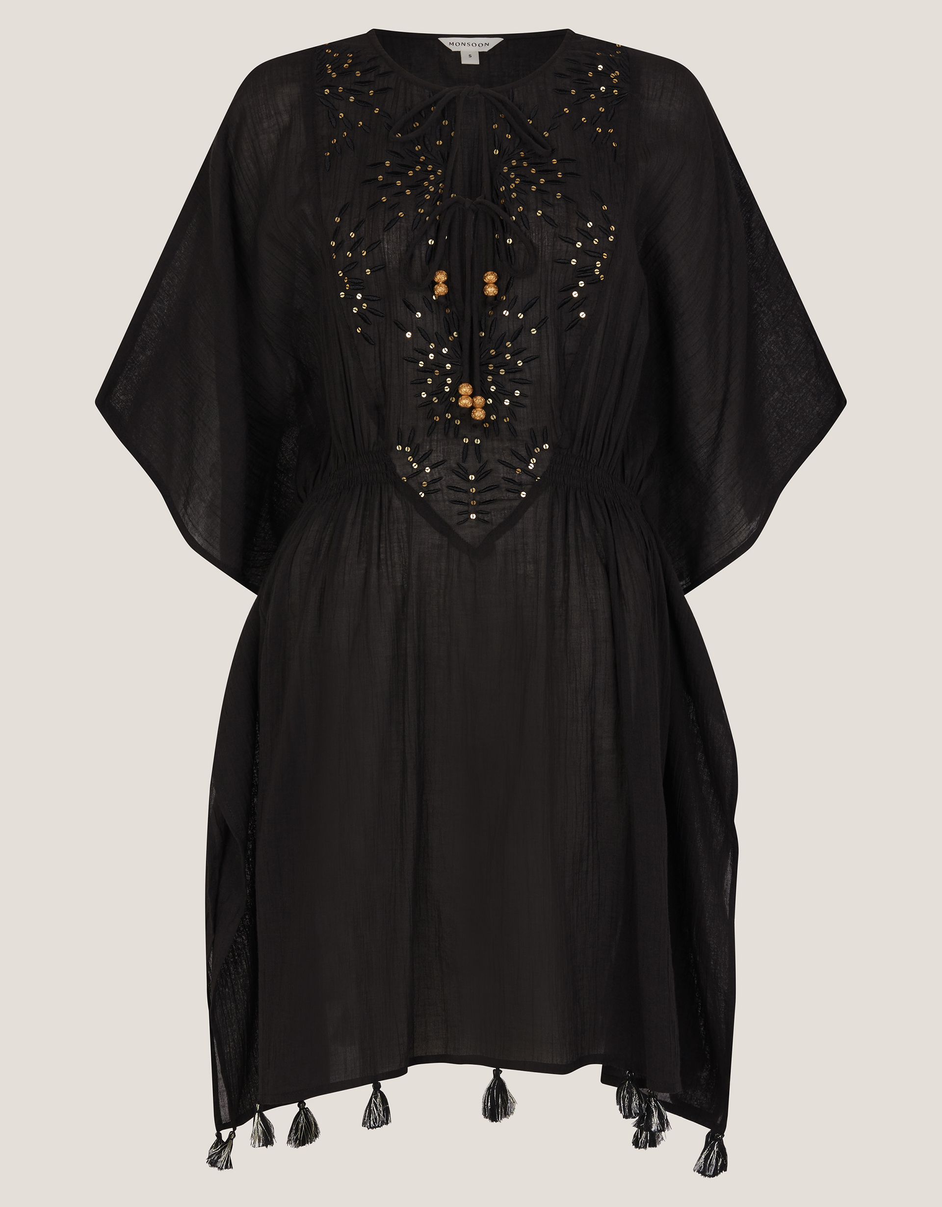 Monsoon Jada Embellished Mini Kaftan, view 5