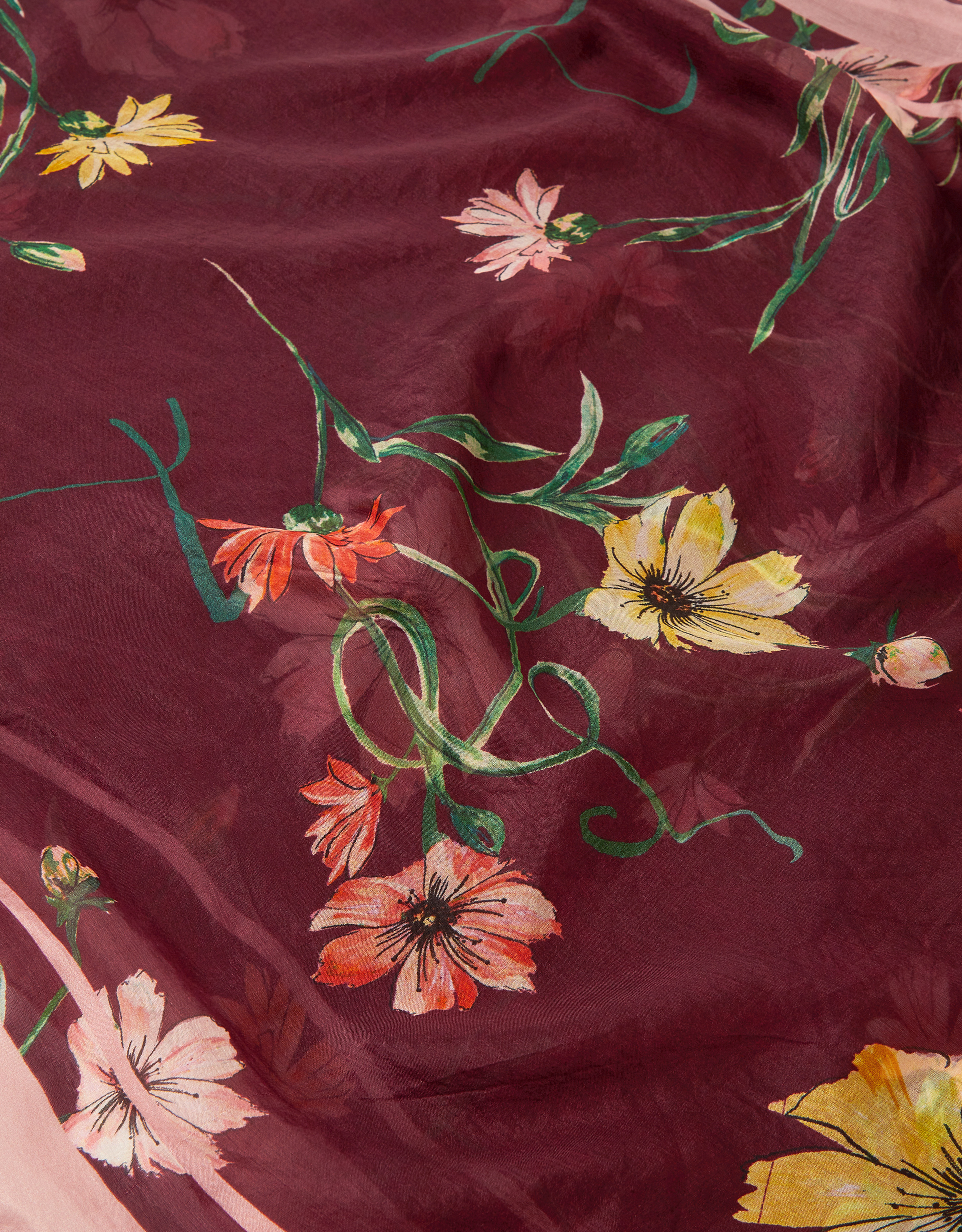 Monsoon Miley Floral Print Silk Scarf, view 2