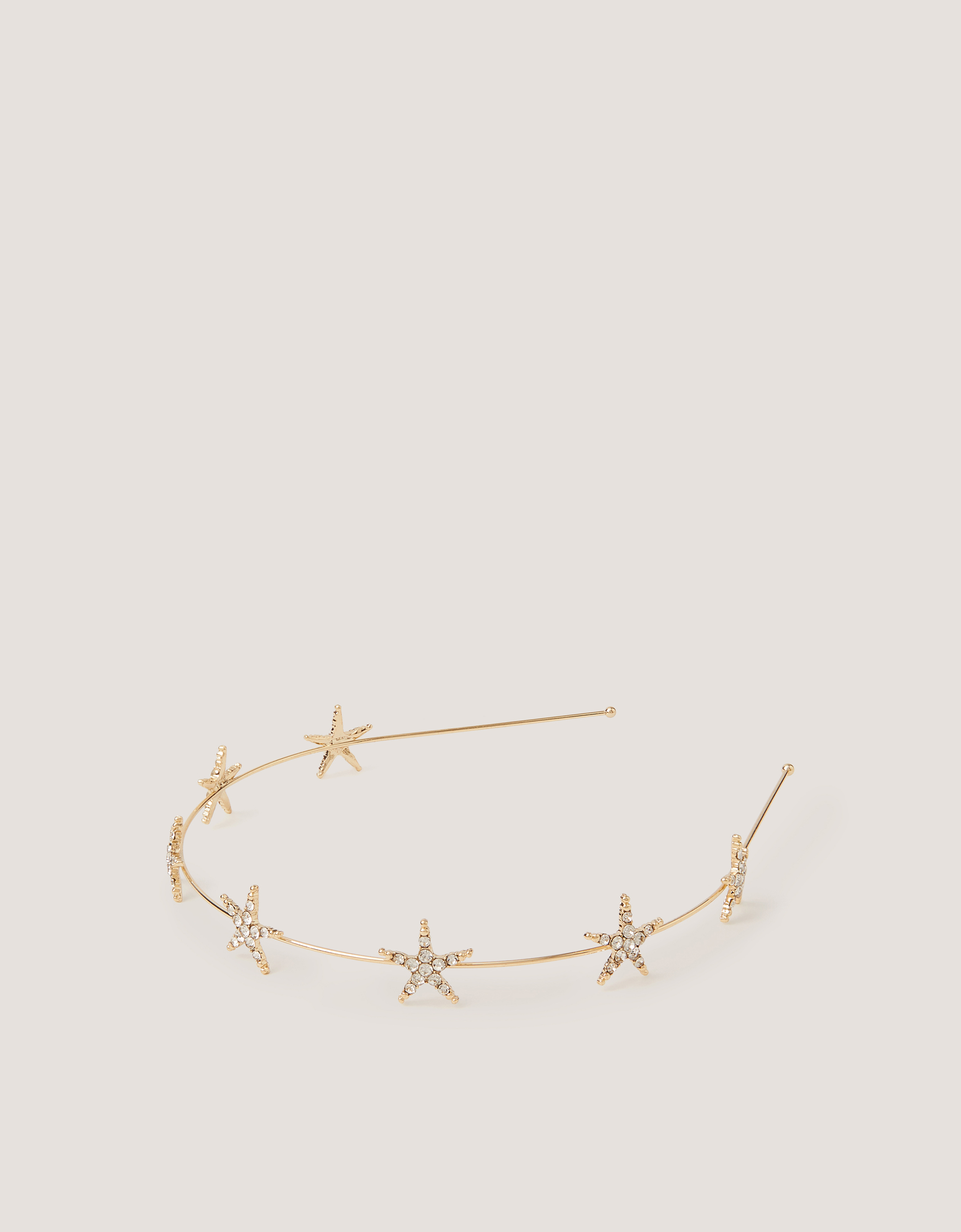 Monsoon Embellished Star Metal Headband in gold
