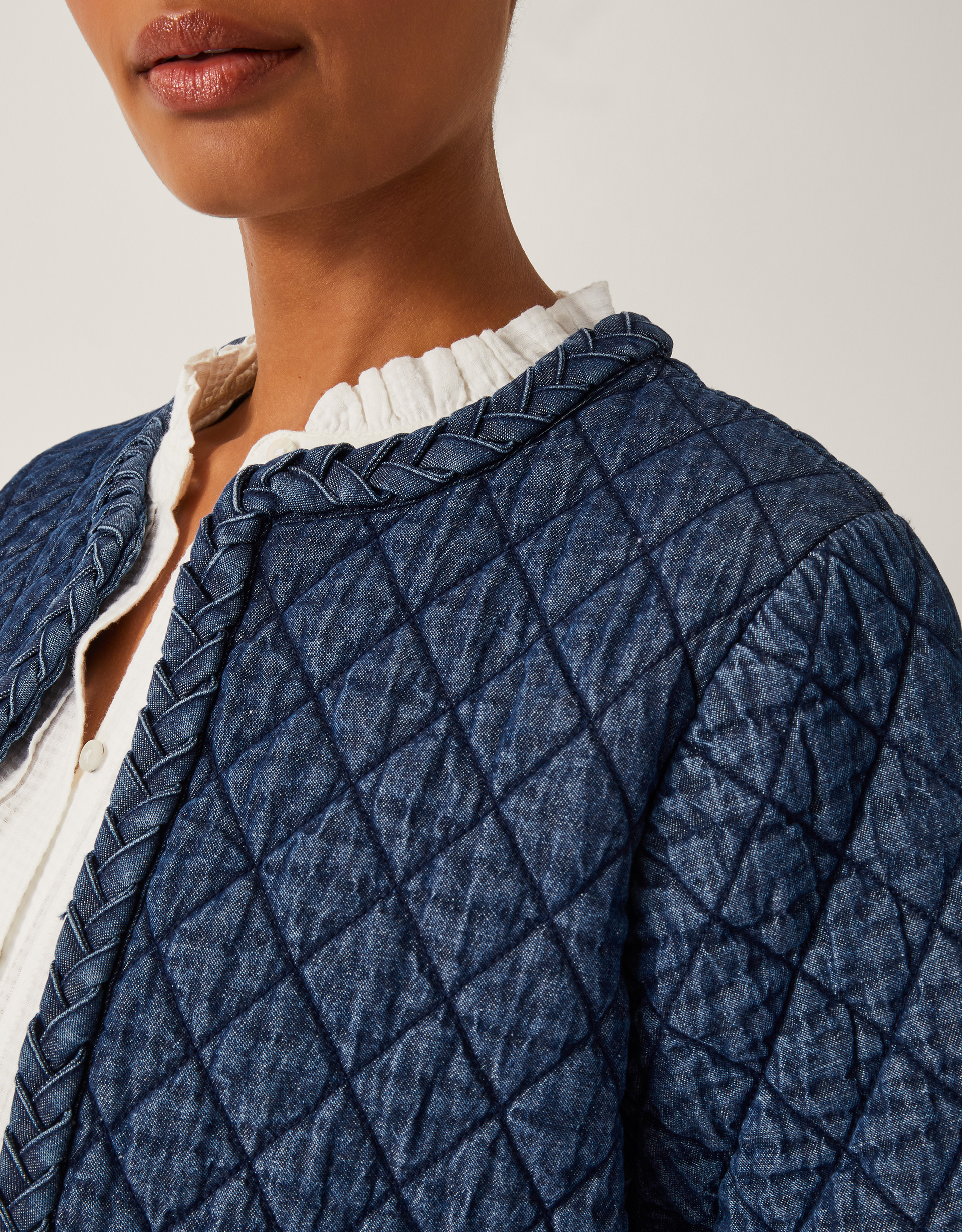 Monsoon Martha Denim Plait Jacket, view 2