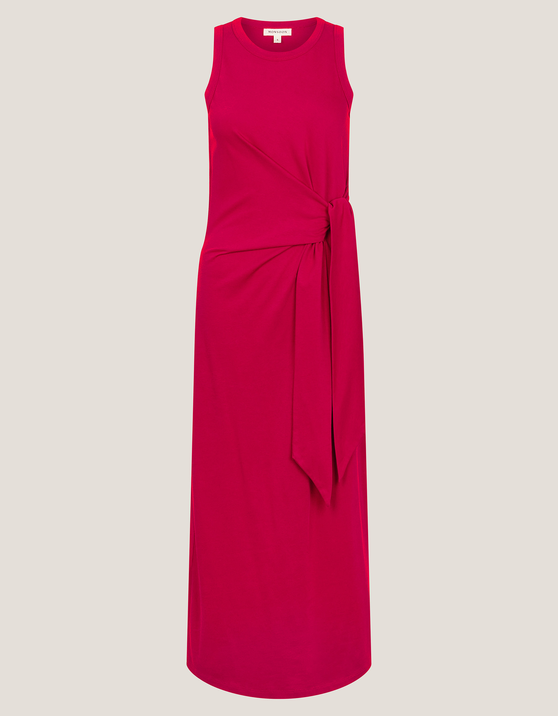 Monsoon Sleeveless Tie-Side Column Midi Dress, view 5