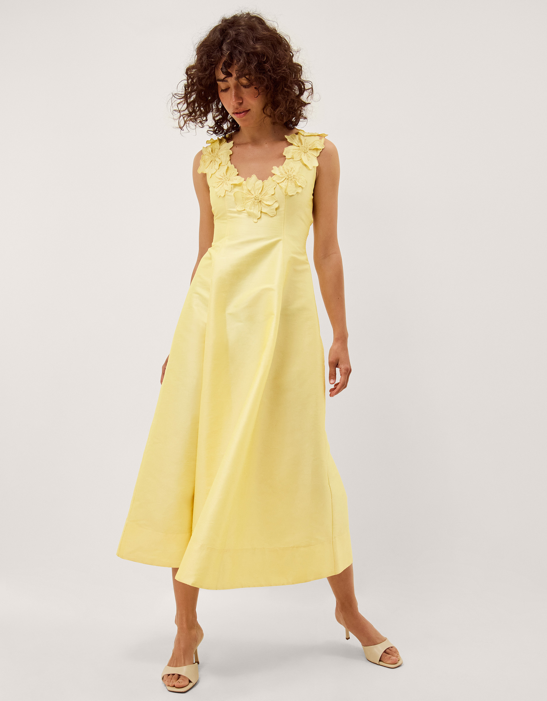 Monsoon Phoebe Sleeveless Appliqué Midi Dress