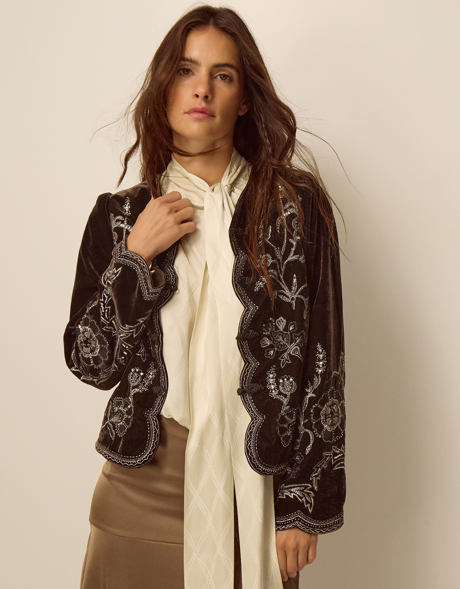 Monsoon Julia Embellished Velvet Jacket