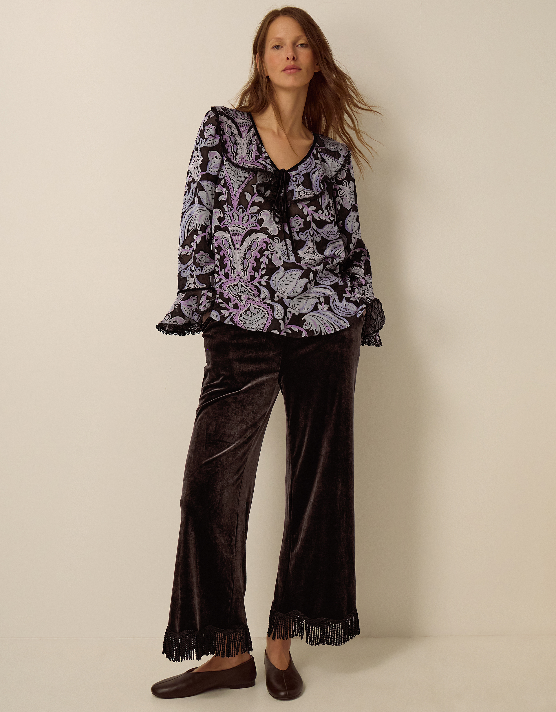 Monsoon Claudia Floral Devoré Top, view 2