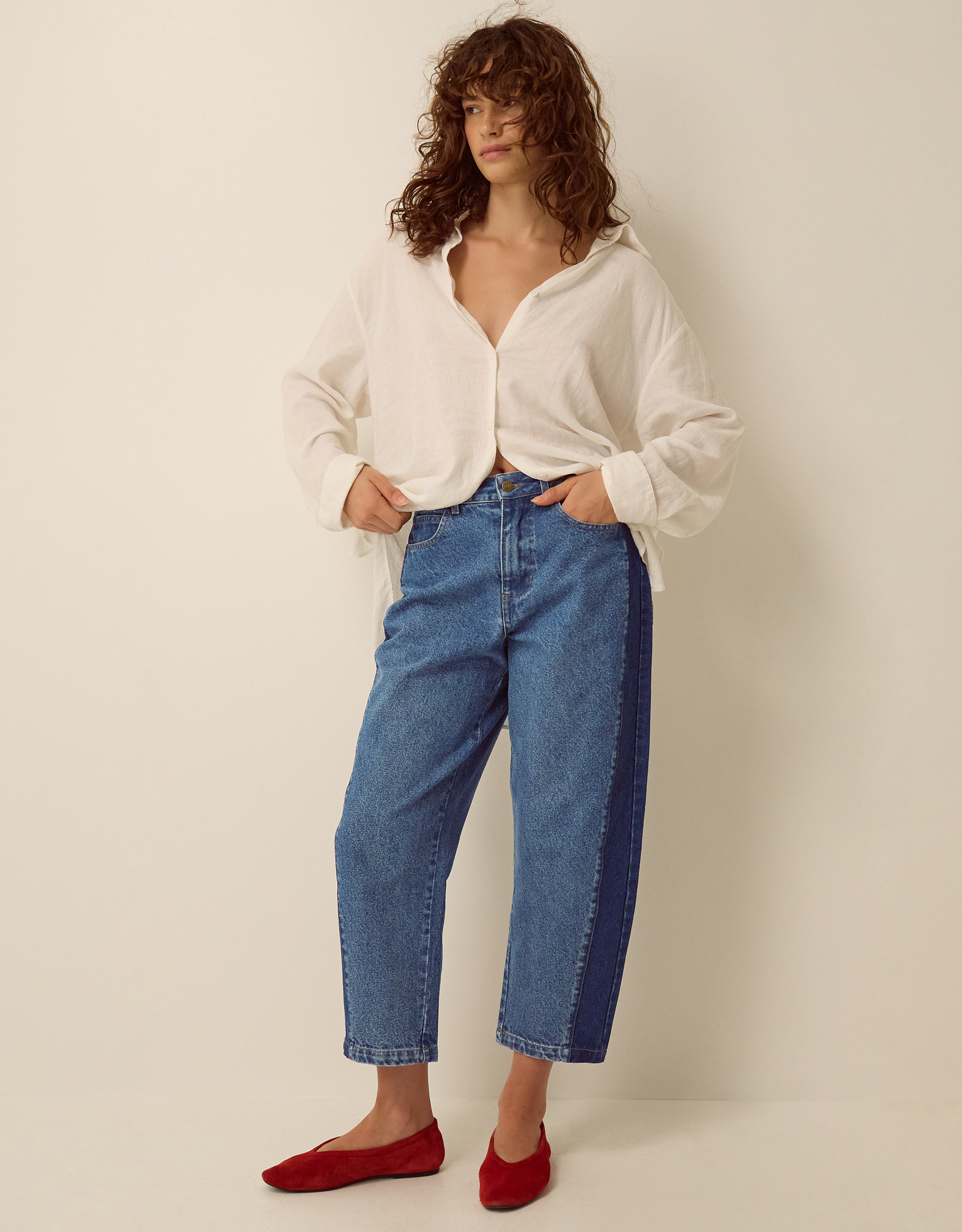 Monsoon Natalie Contrast Barrel Jeans