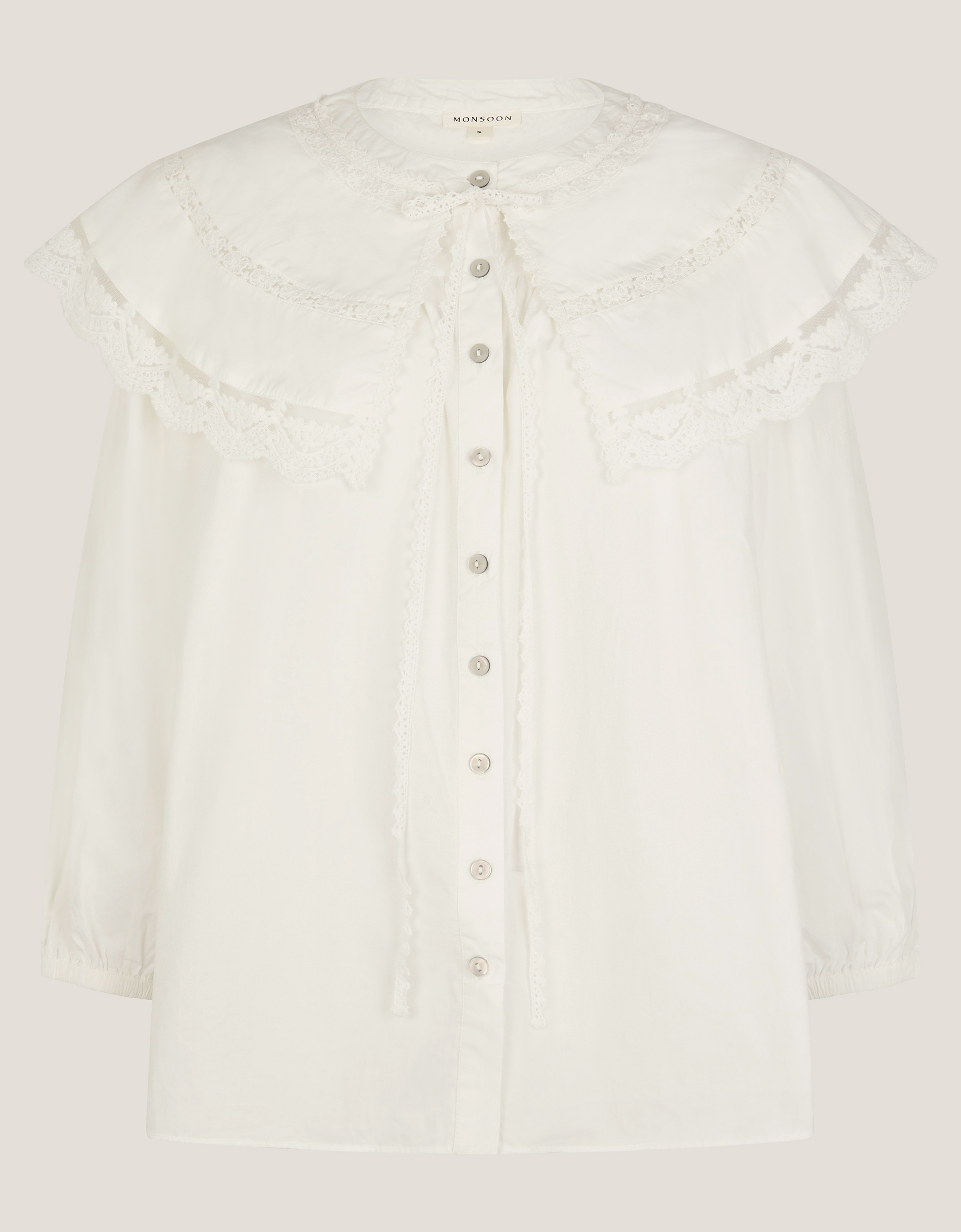 Monsoon Connie Puff Sleeve Collar Blouse, view 5
