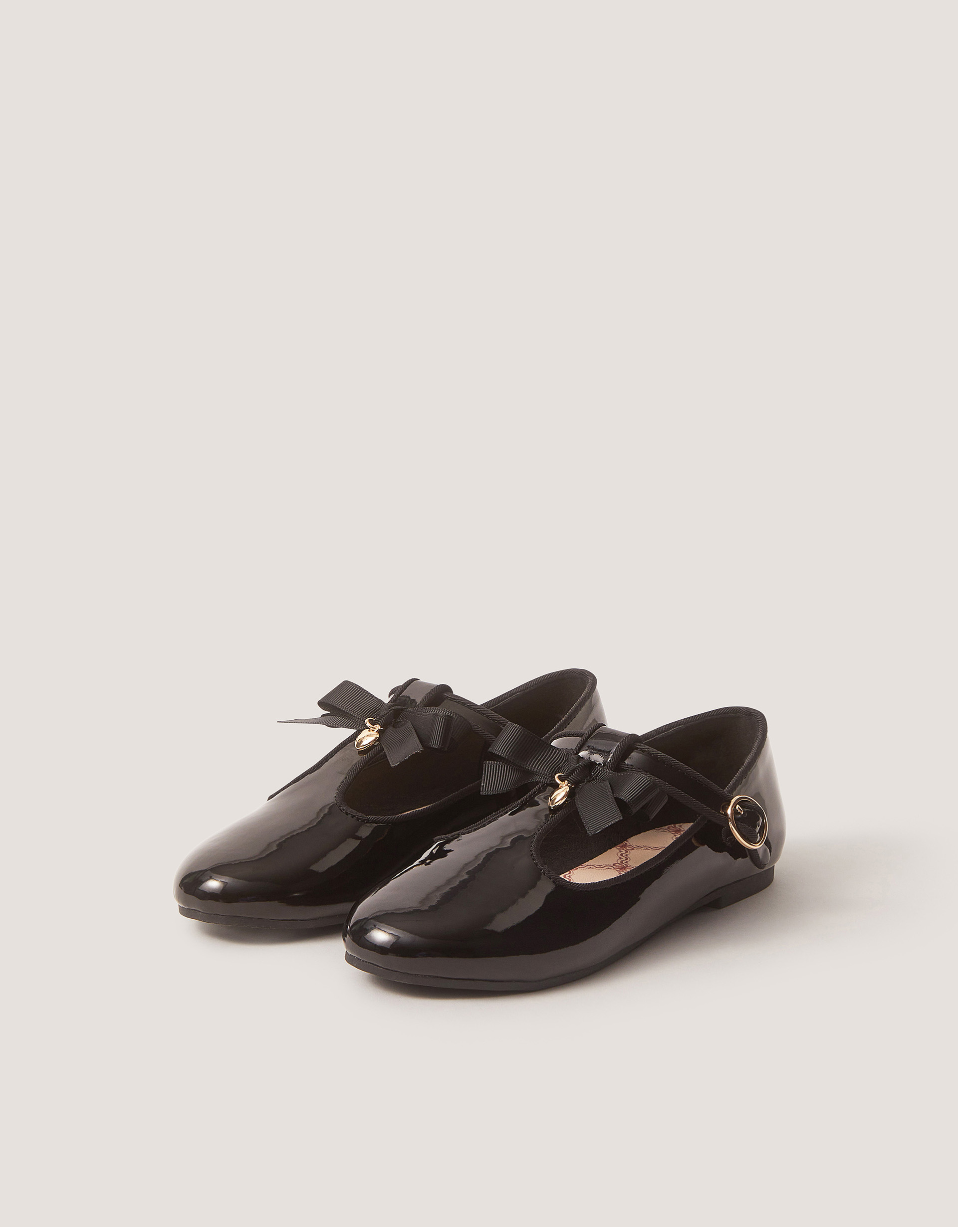 Monsoon Bow Patent Mary Jane School Shoes