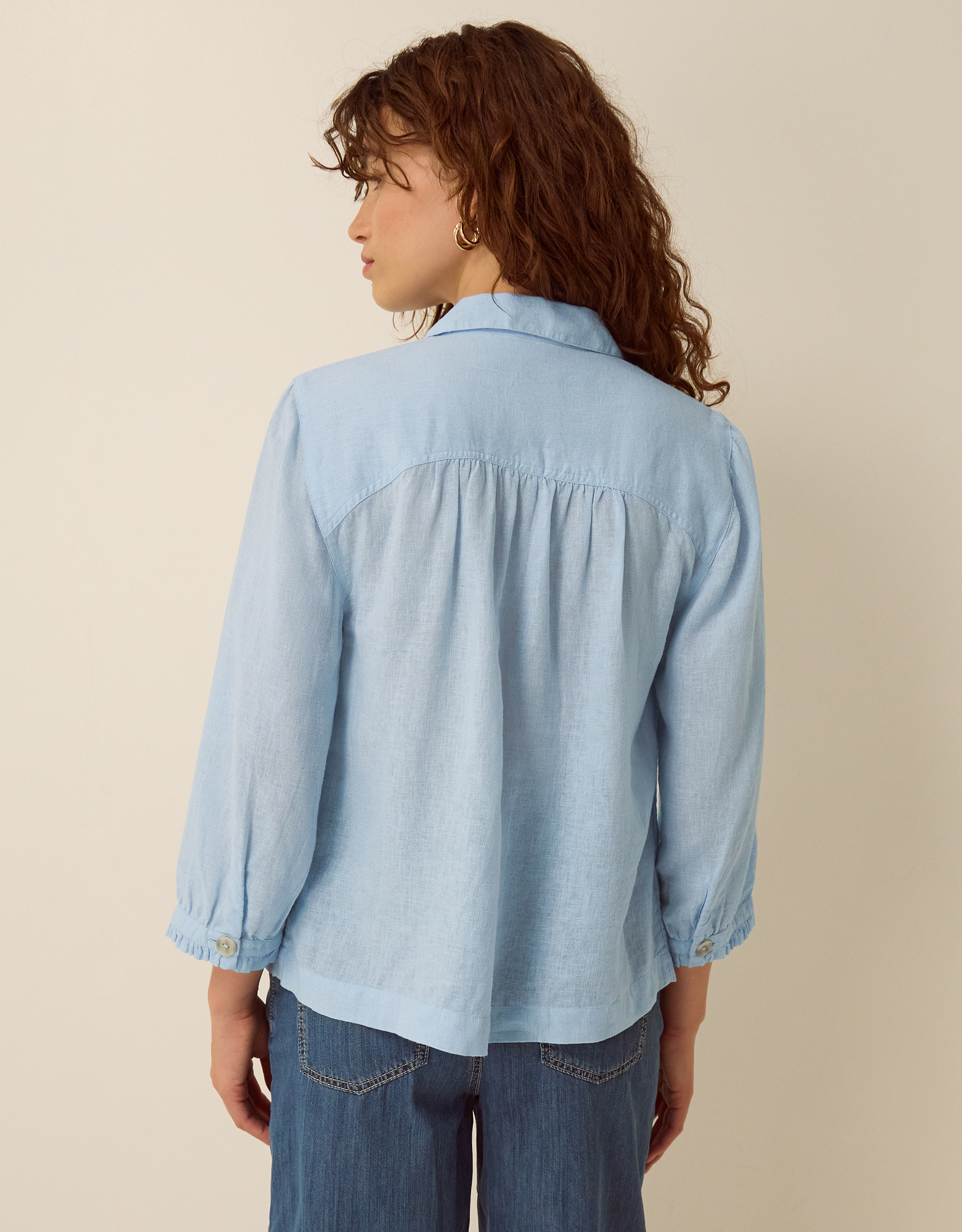 Monsoon Emily Linen Blend Shirt, view 3