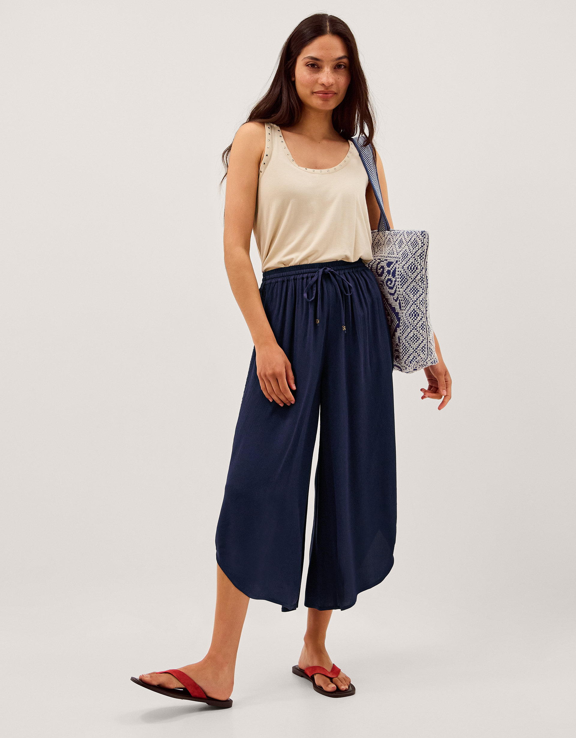 Monsoon Teri Drawstring Culotte Trousers