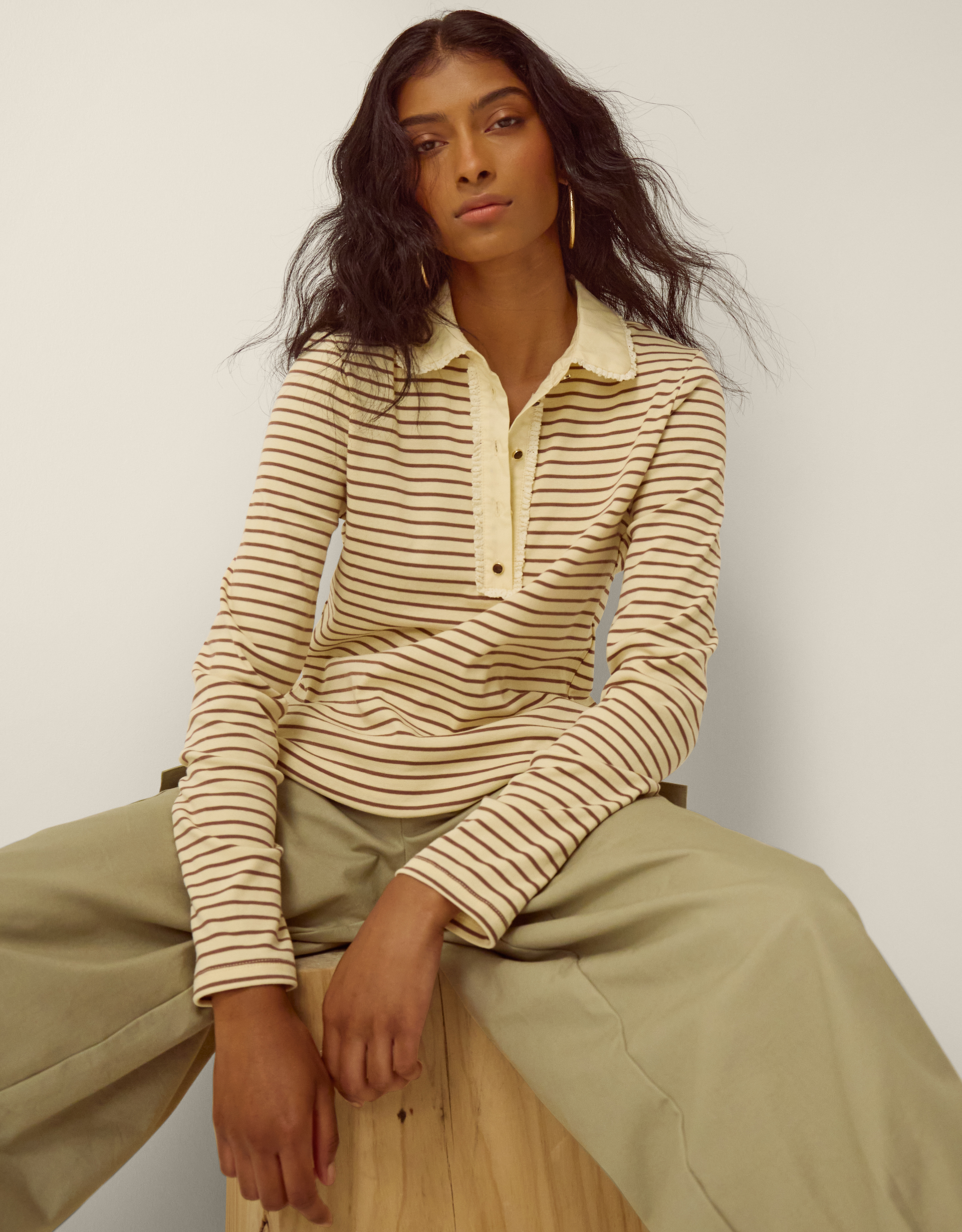 Monsoon Stacy Stripe Jersey Polo Top
