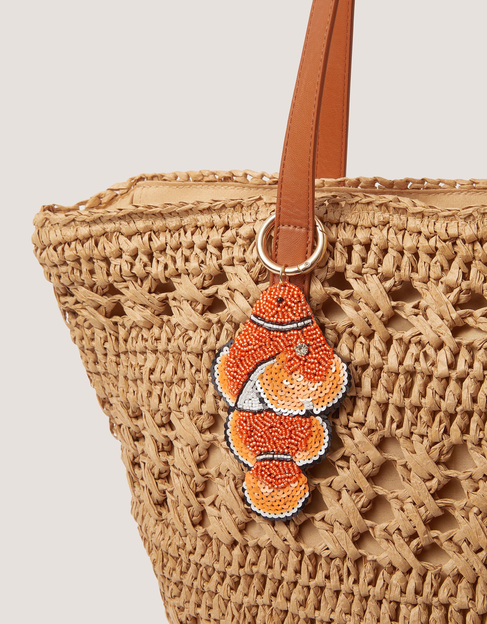 Monsoon Clownfish Beaded Bag Charm, view 3