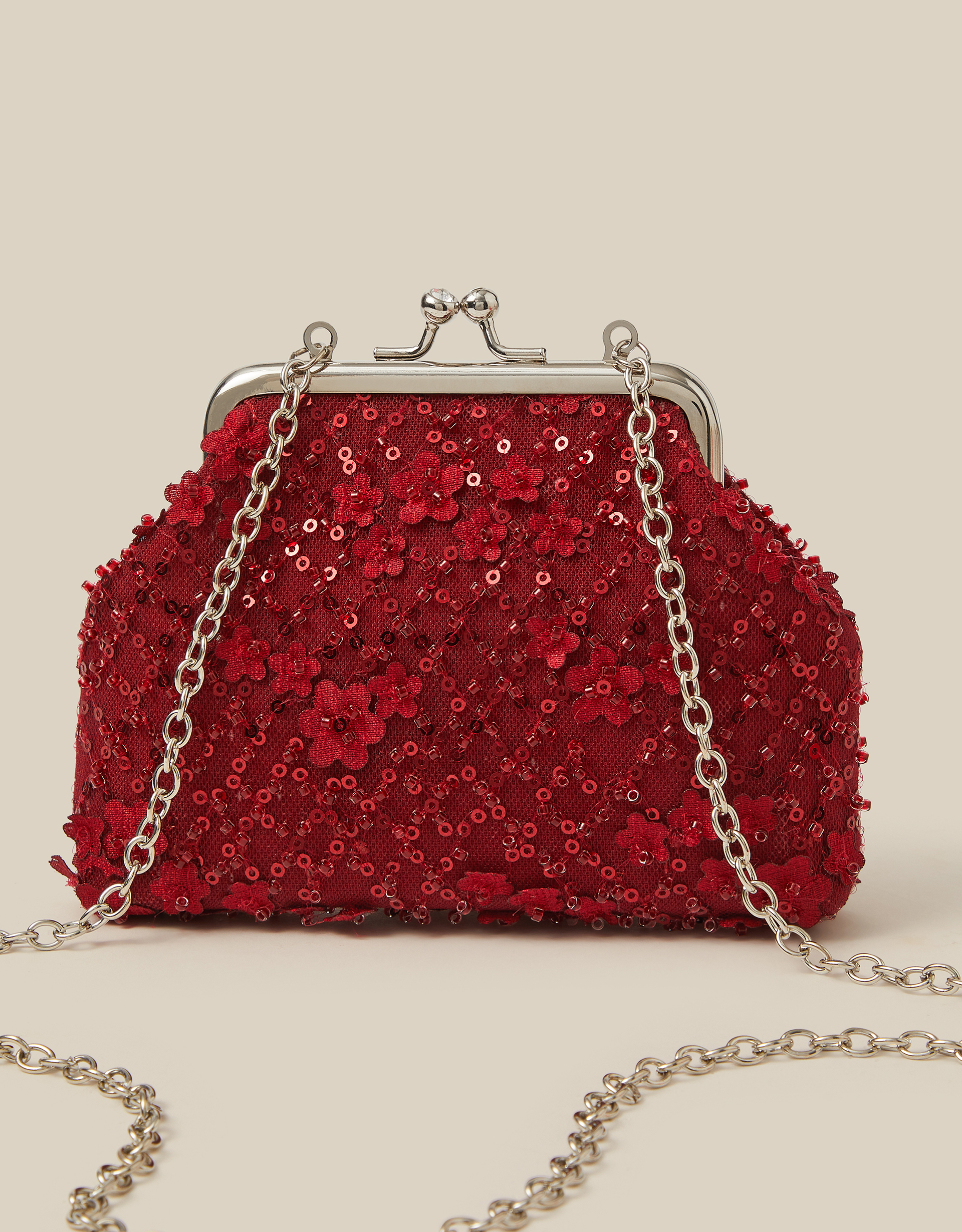 Monsoon Taylor Beaded Bag in Red, view 4