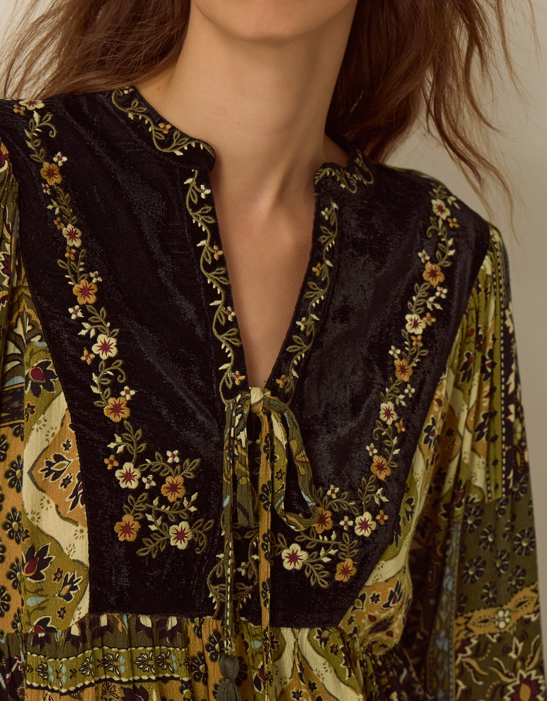 Monsoon Laoise Floral Patchwork Top, view 3