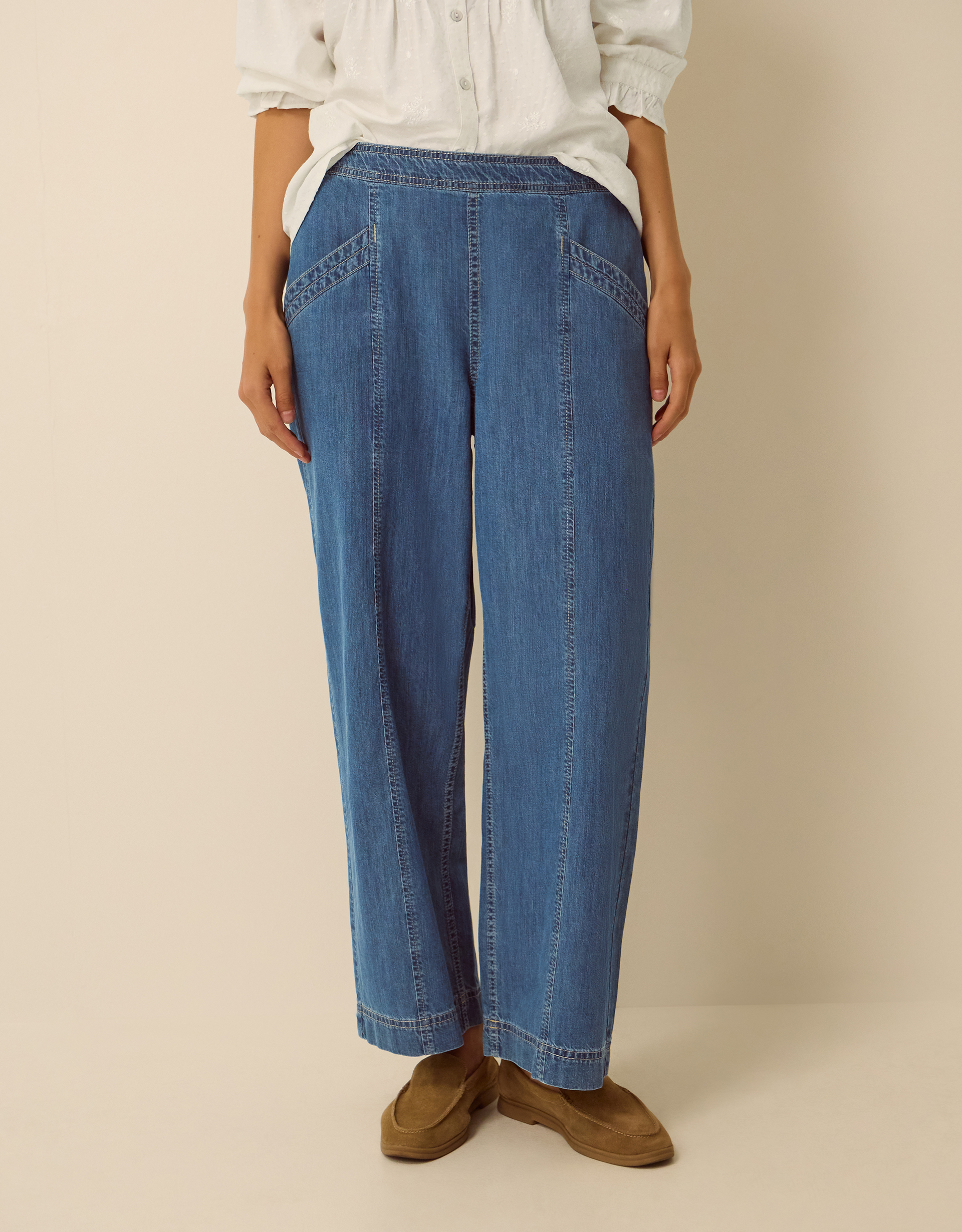 Monsoon Harper Short Wide Leg Jeans, view 4