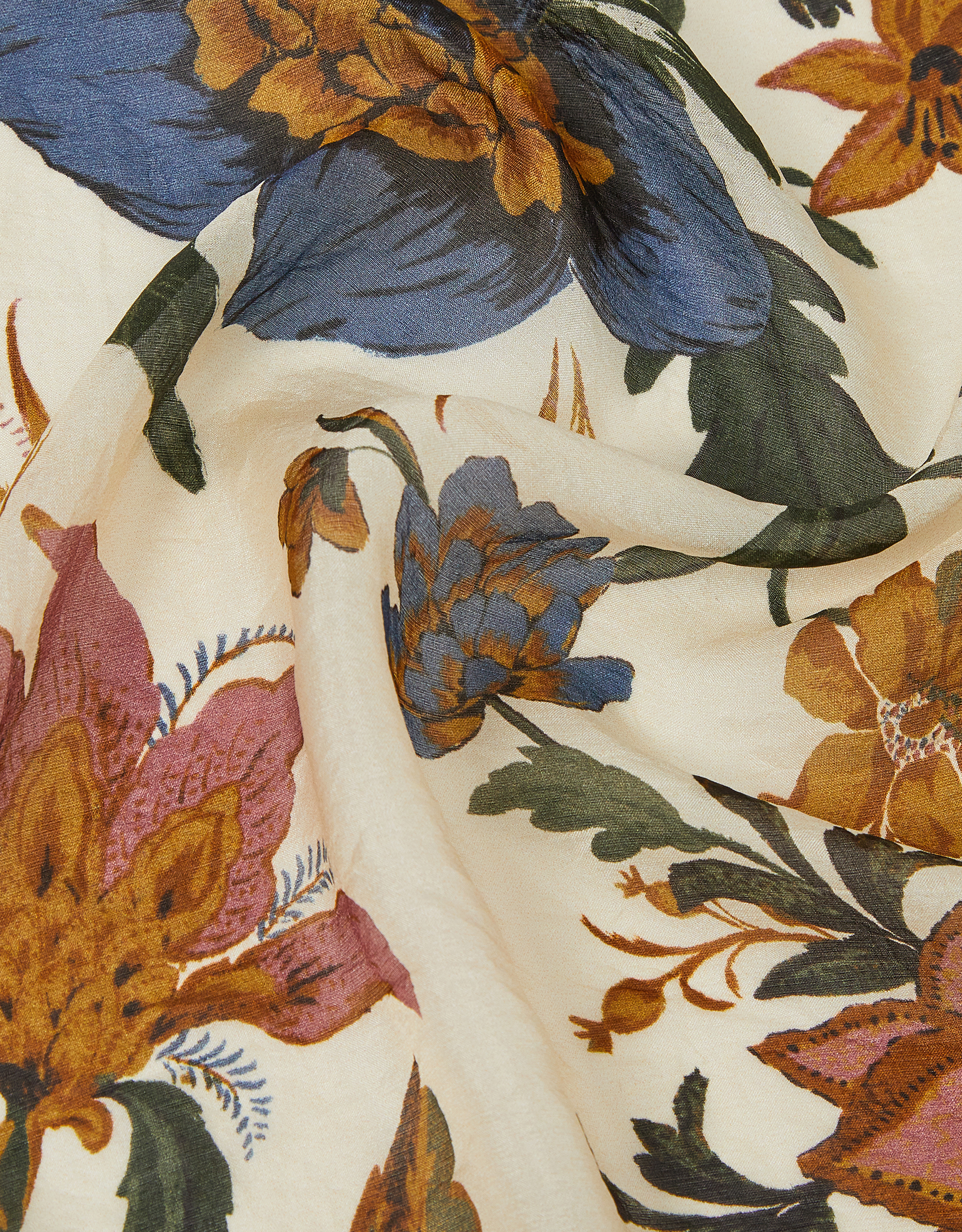 Monsoon Princella Floral Square Silk Scarf Multi, view 2