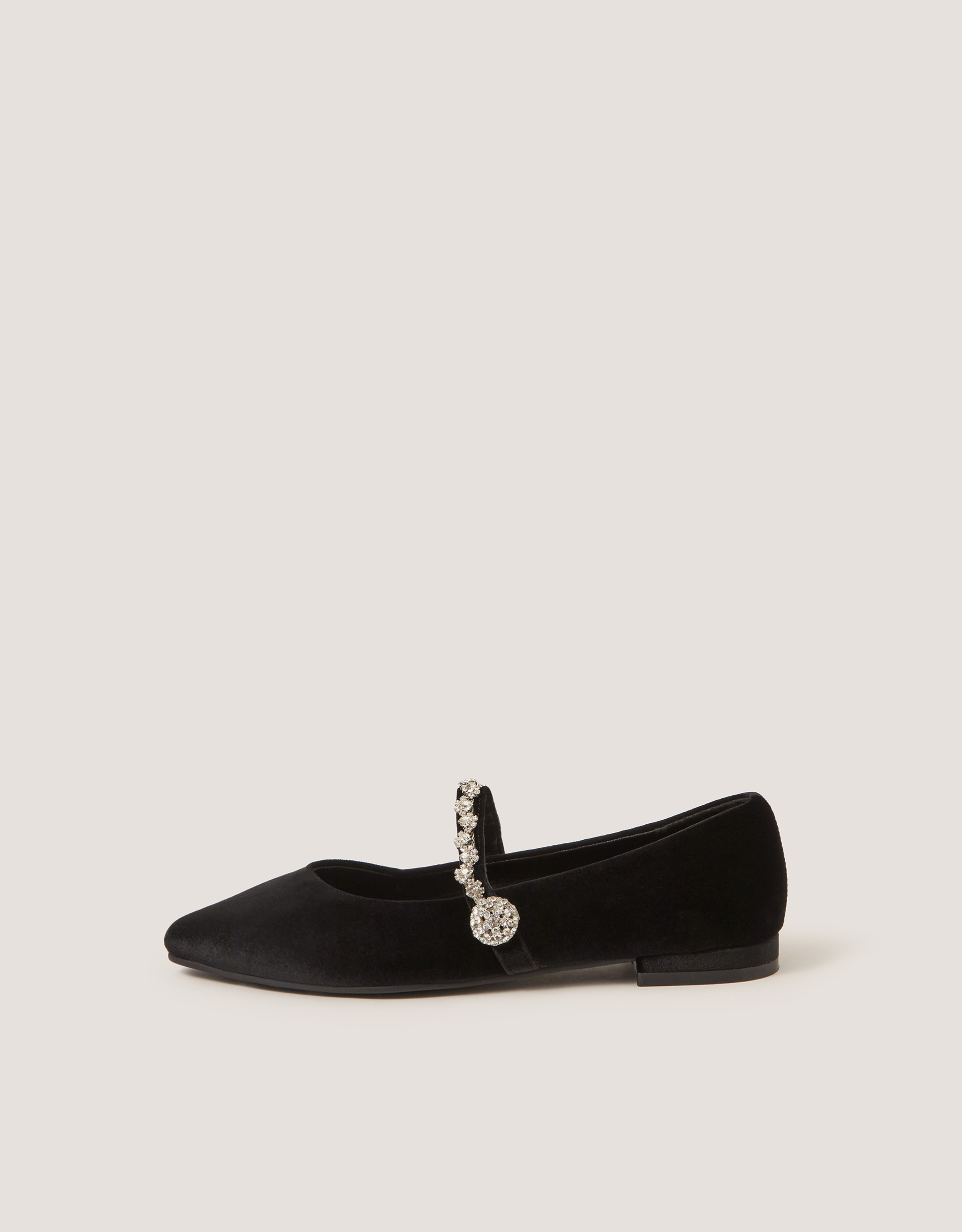 Monsoon Georgia Embellished Velvet Ballet Flats, view 3