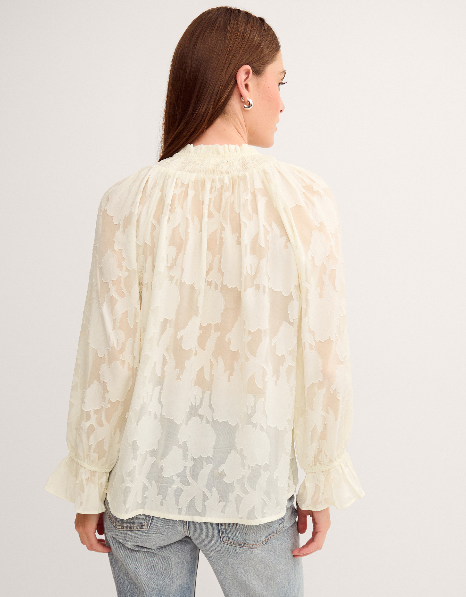 Monsoon Lyra Sheer Devoré Blouse, view 3