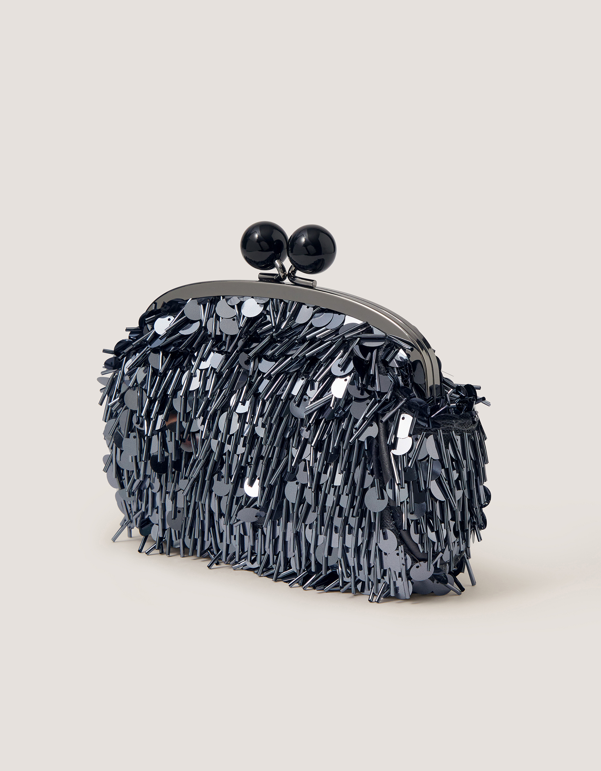 Monsoon Jade Sequin Fringe Clutch Bag, view 2