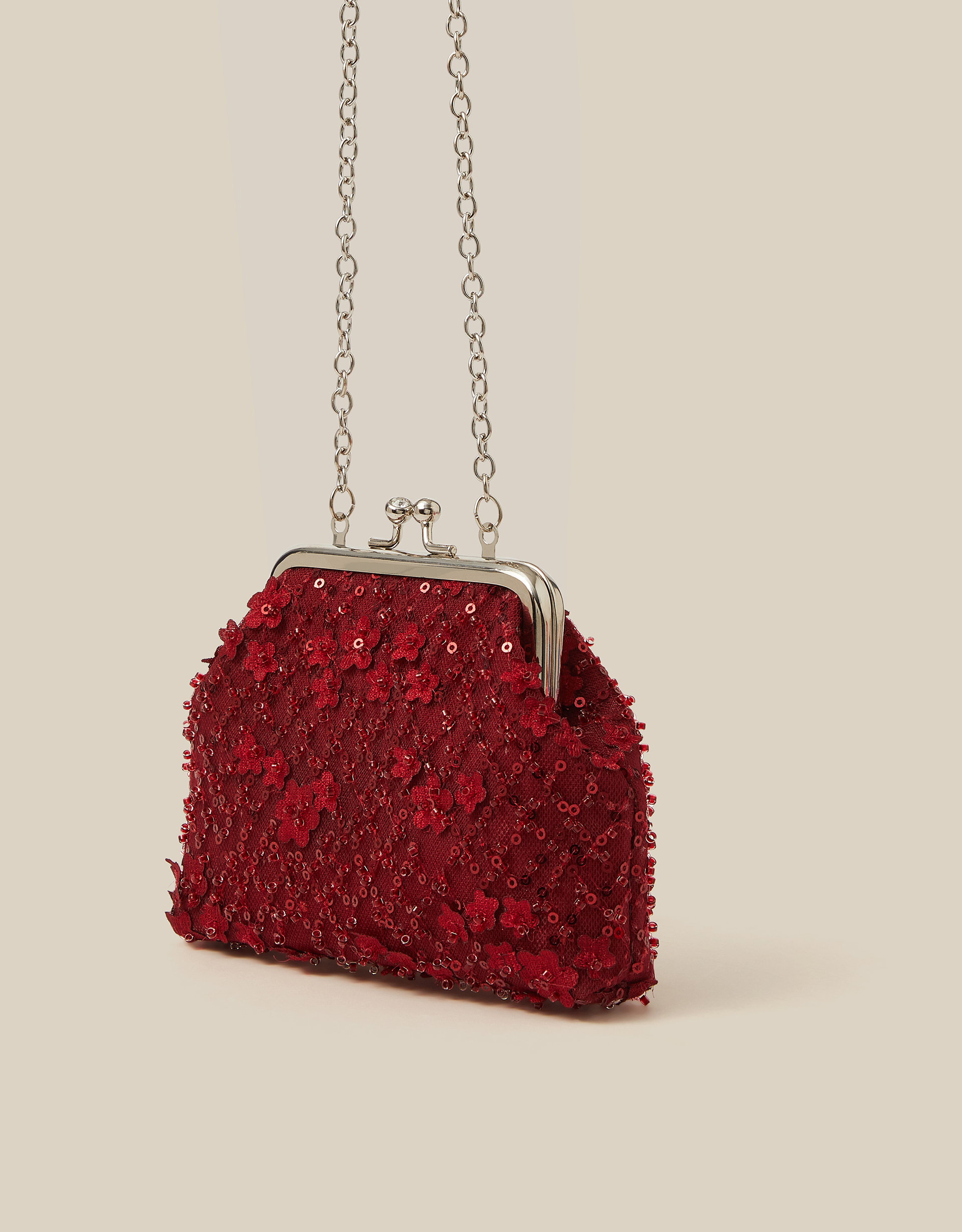 Monsoon Taylor Beaded Bag in Red, view 2