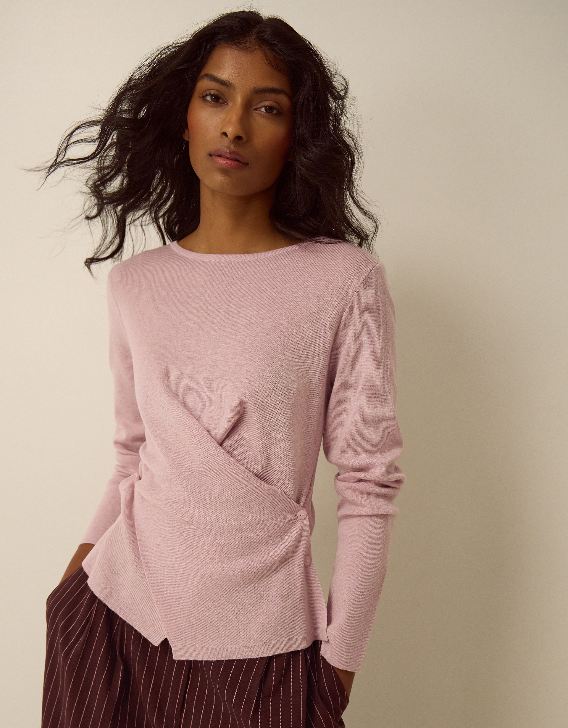 Monsoon Dora Drape Knitted Top