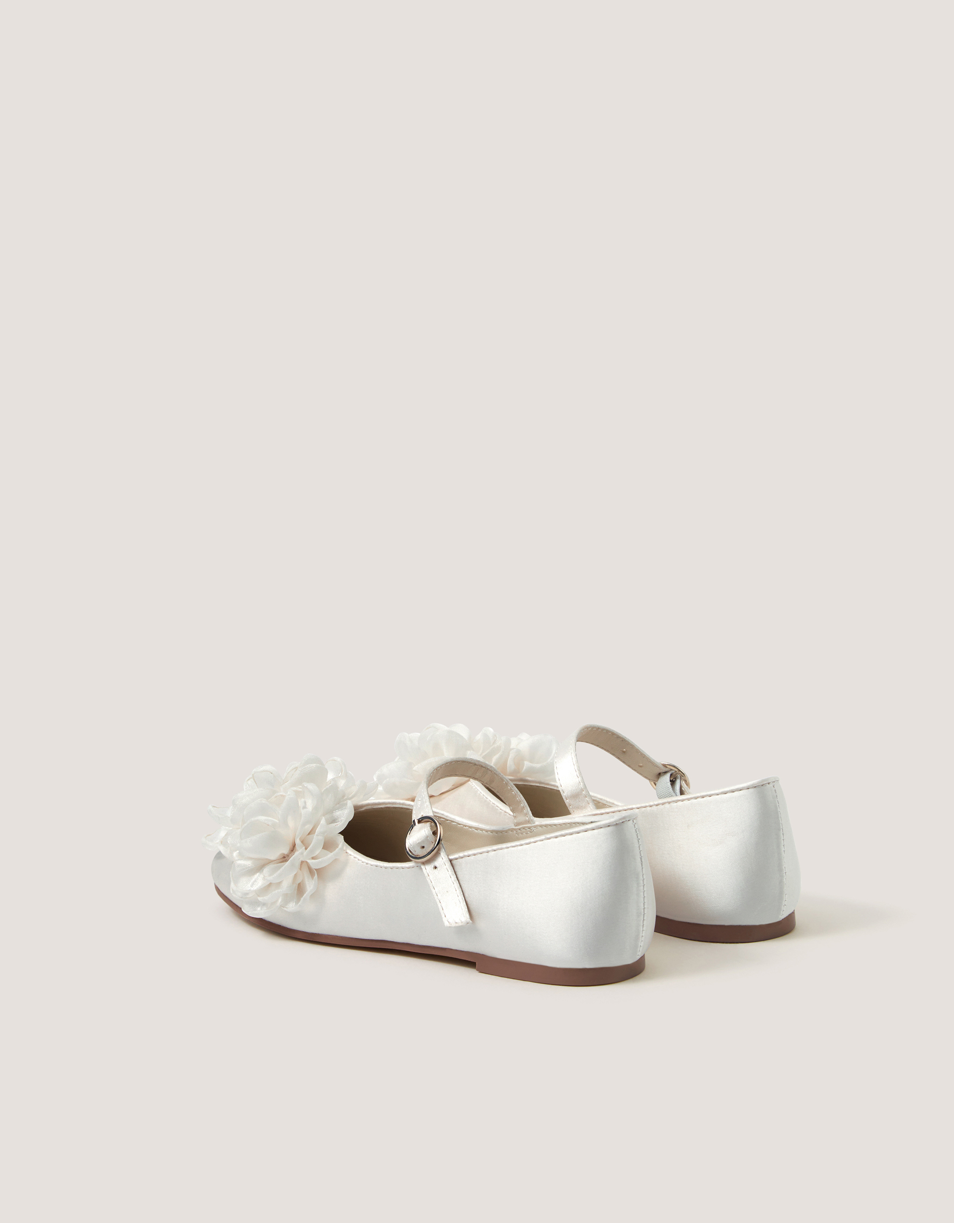 Monsoon Corsage Mary Jane Ballet Flats in Ivory, view 3