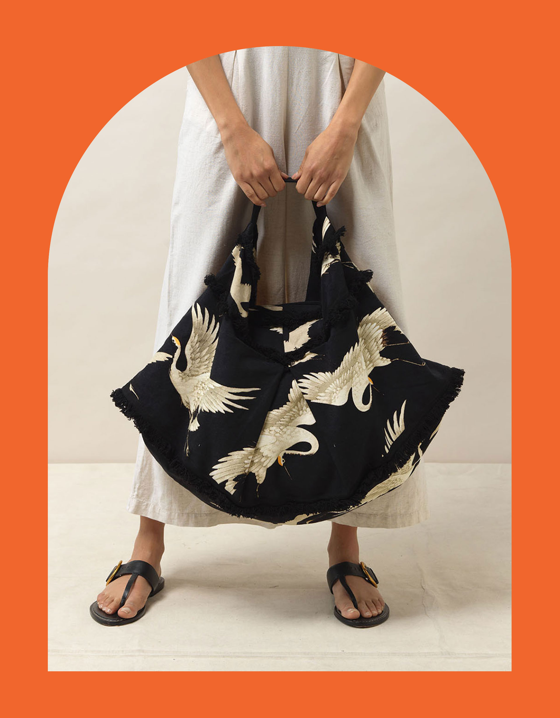 One Hundred Stars Stork Print Hobo Bag