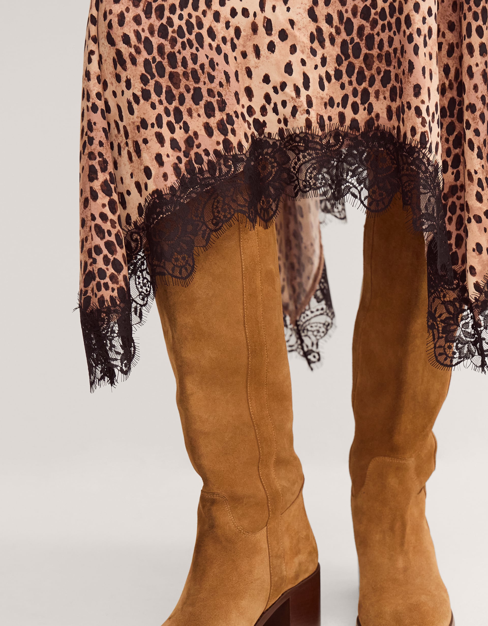 Monsoon Babette Leopard Print Midi Slip Skirt, view 2