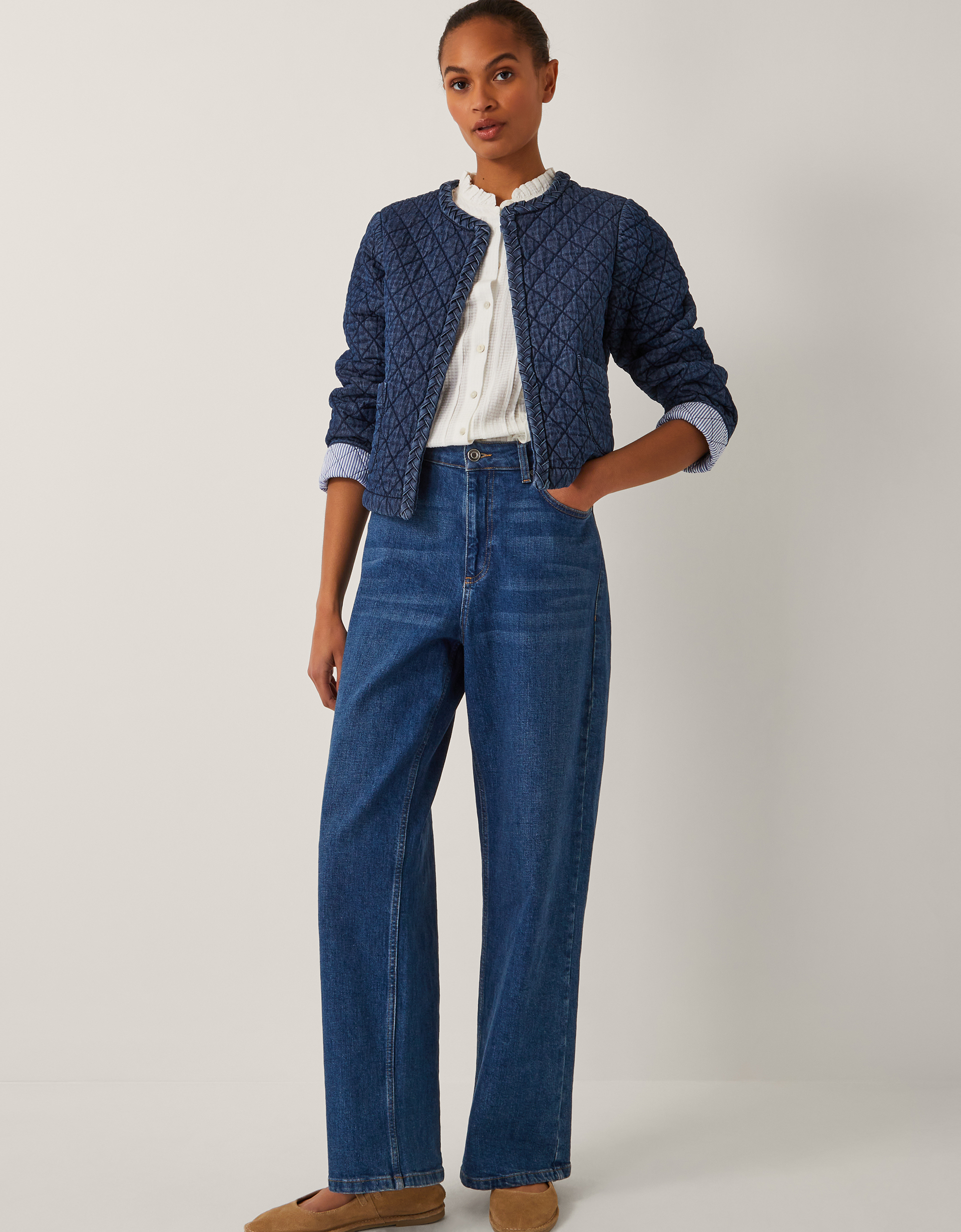 Monsoon Martha Denim Plait Jacket, view 4