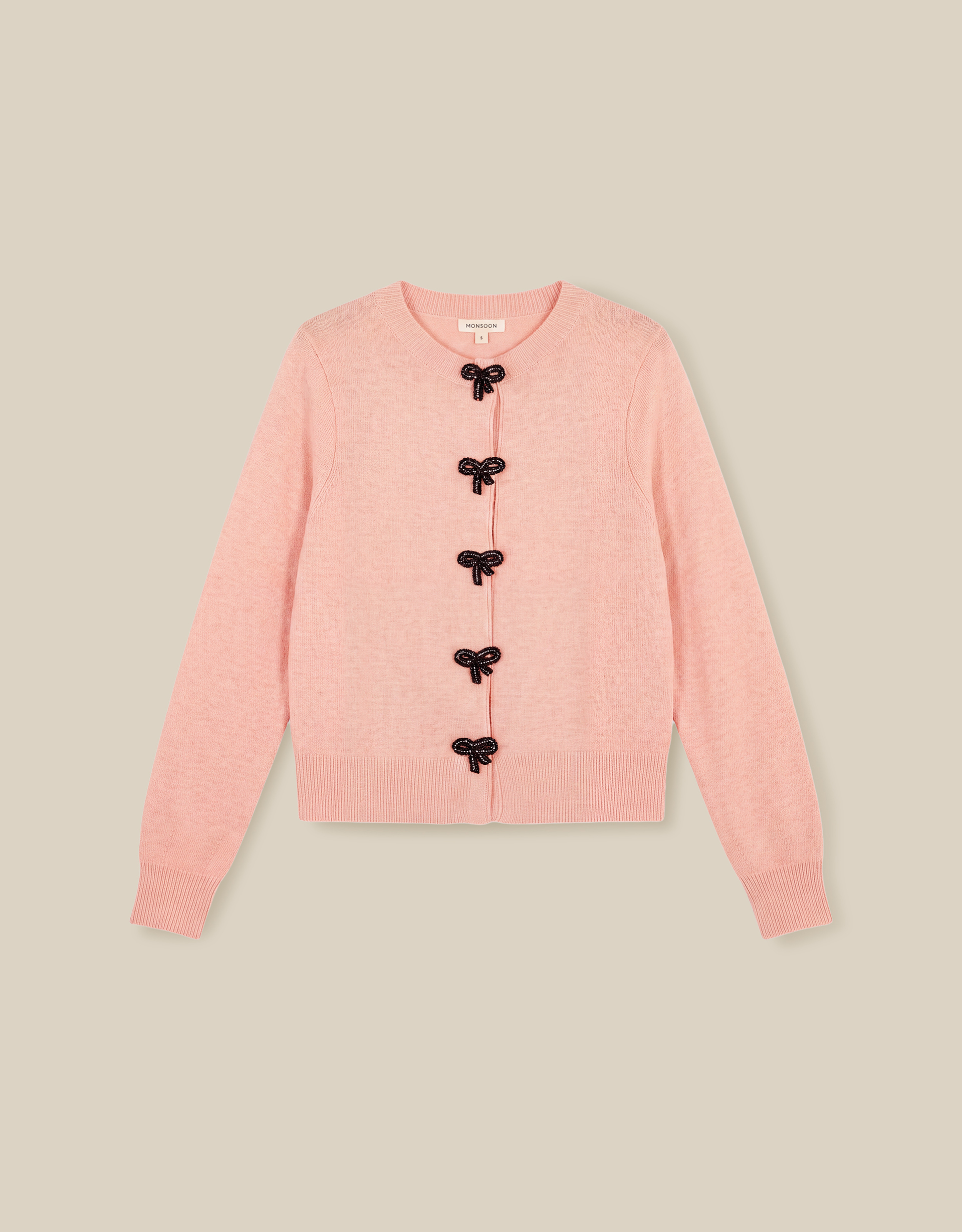 Monsoon Bonny Beaded Bow Cardigan, view 6