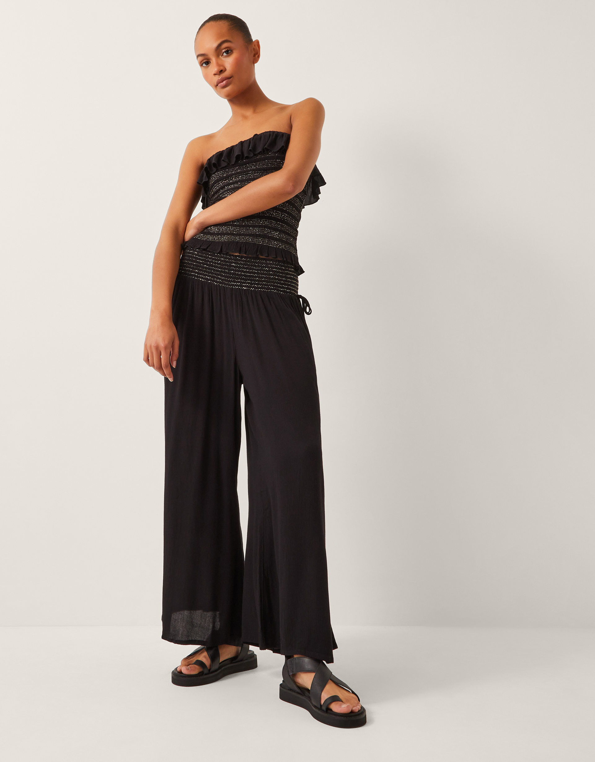 Monsoon Heidi Shirred Wide Leg Trousers
