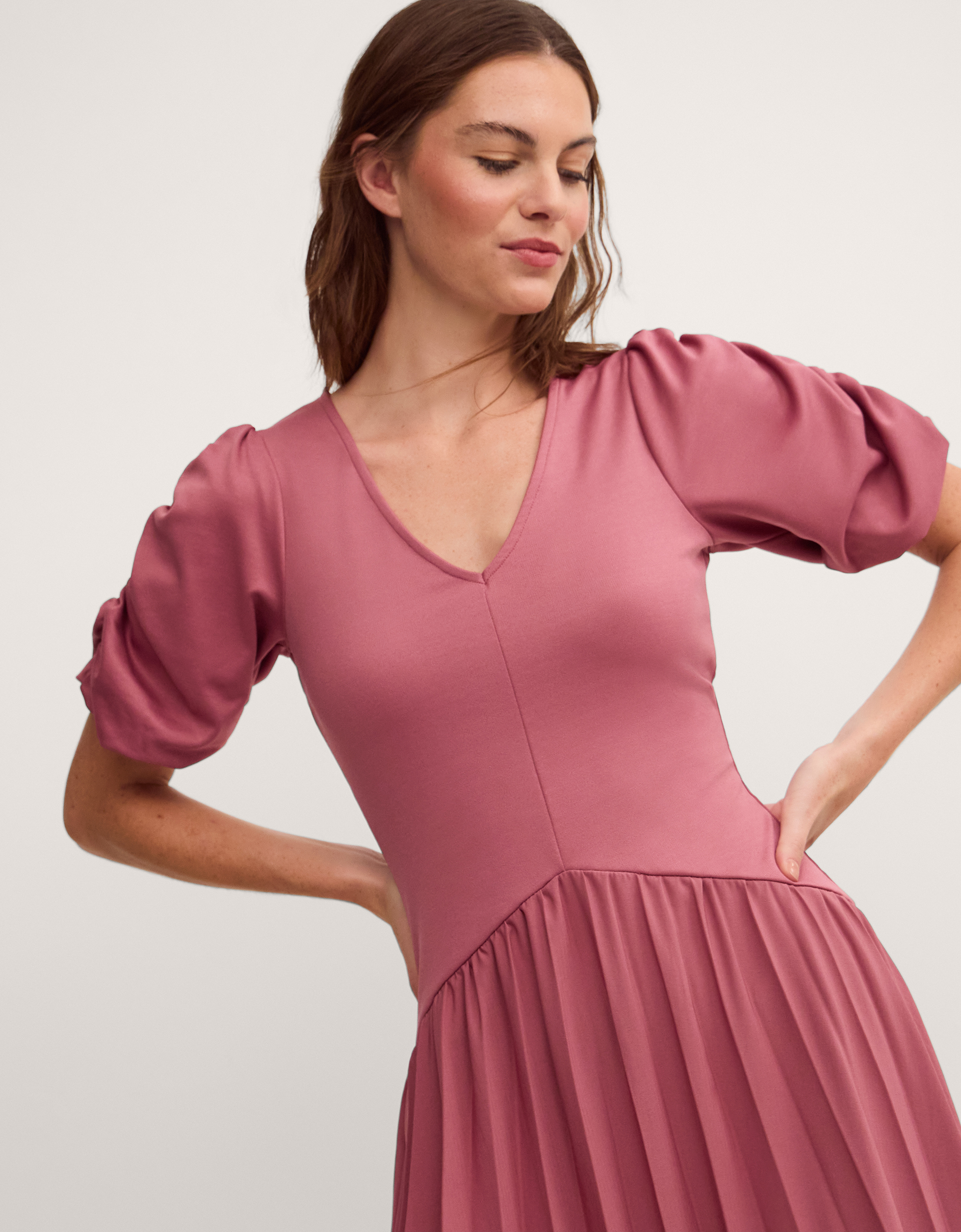 Monsoon Mindy Pleated Jersey Midi Dress, view 4