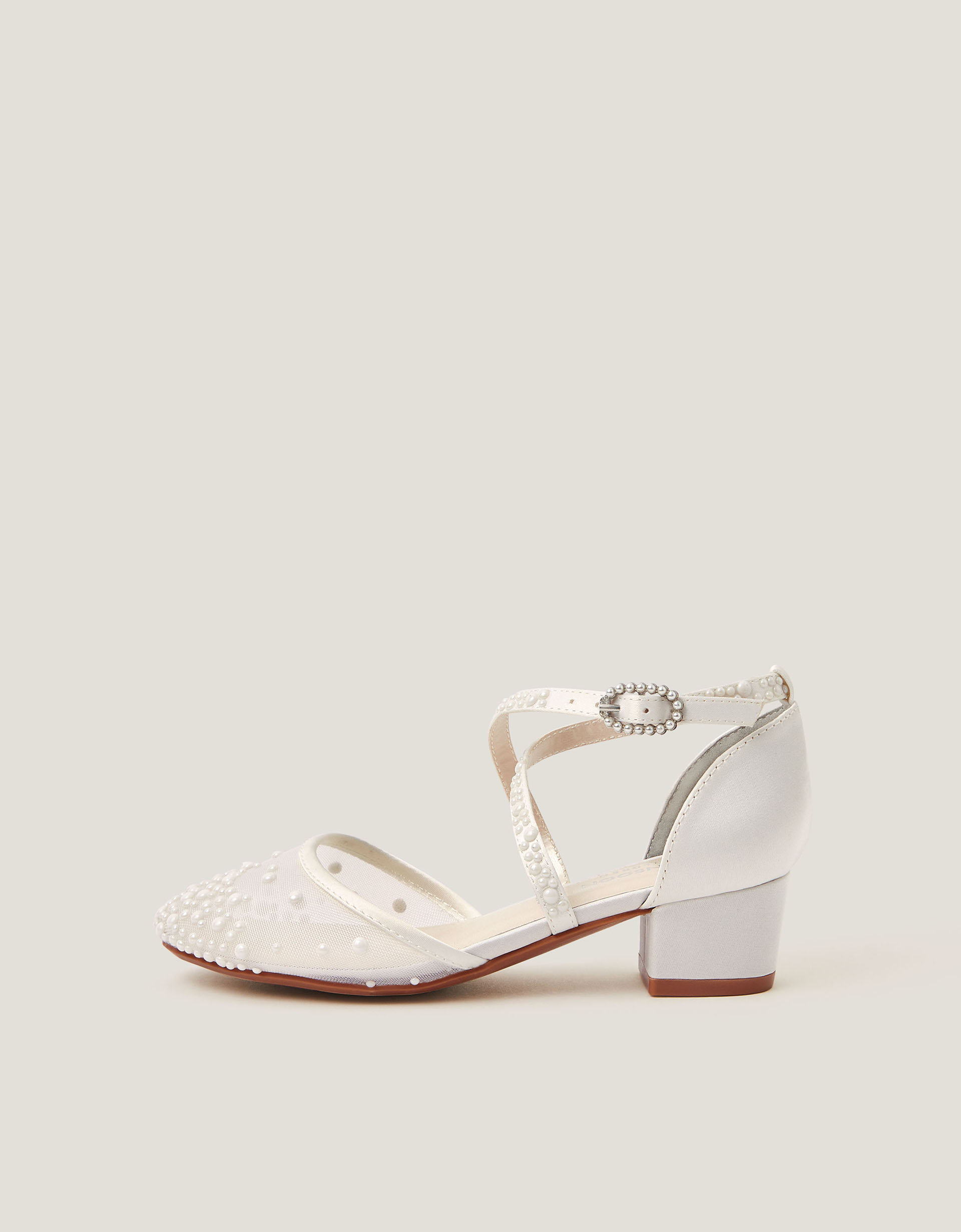 Monsoon Closed-Toe Pearly Crossover Heels, view 2