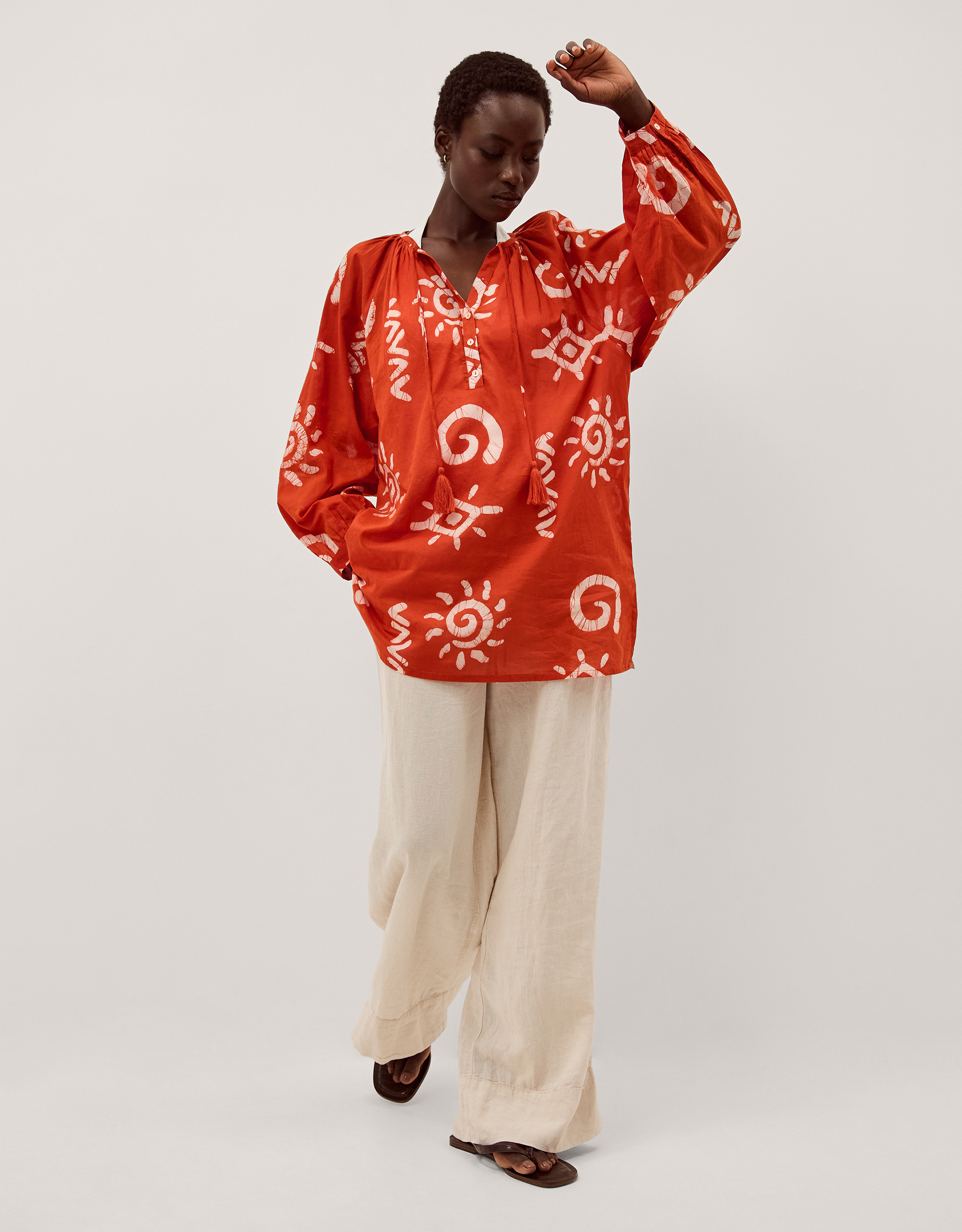 Monsoon Mafalda Sun Print Mini Kaftan, view 5