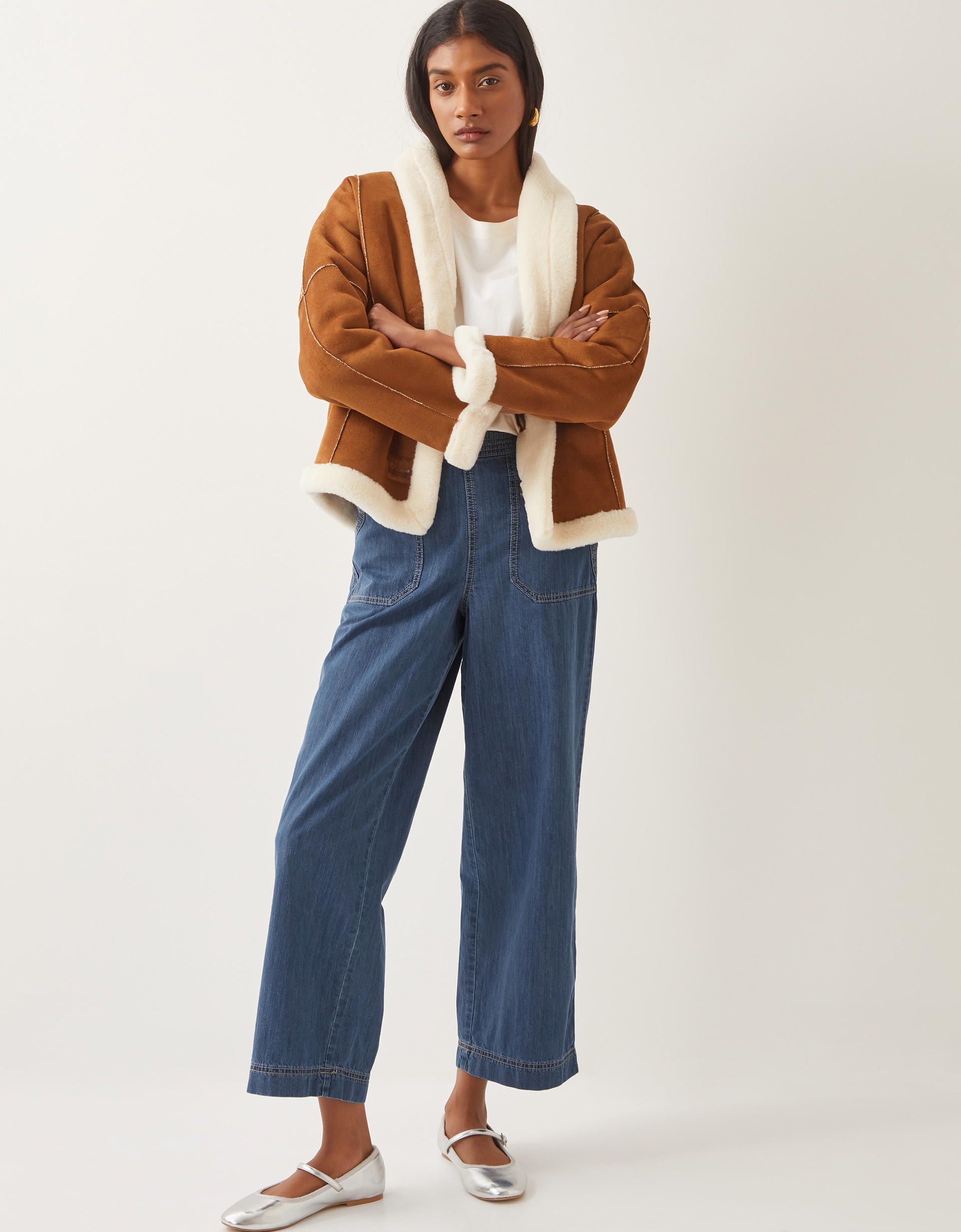 Monsoon Harper Regular Wide Leg Jeans, view 5