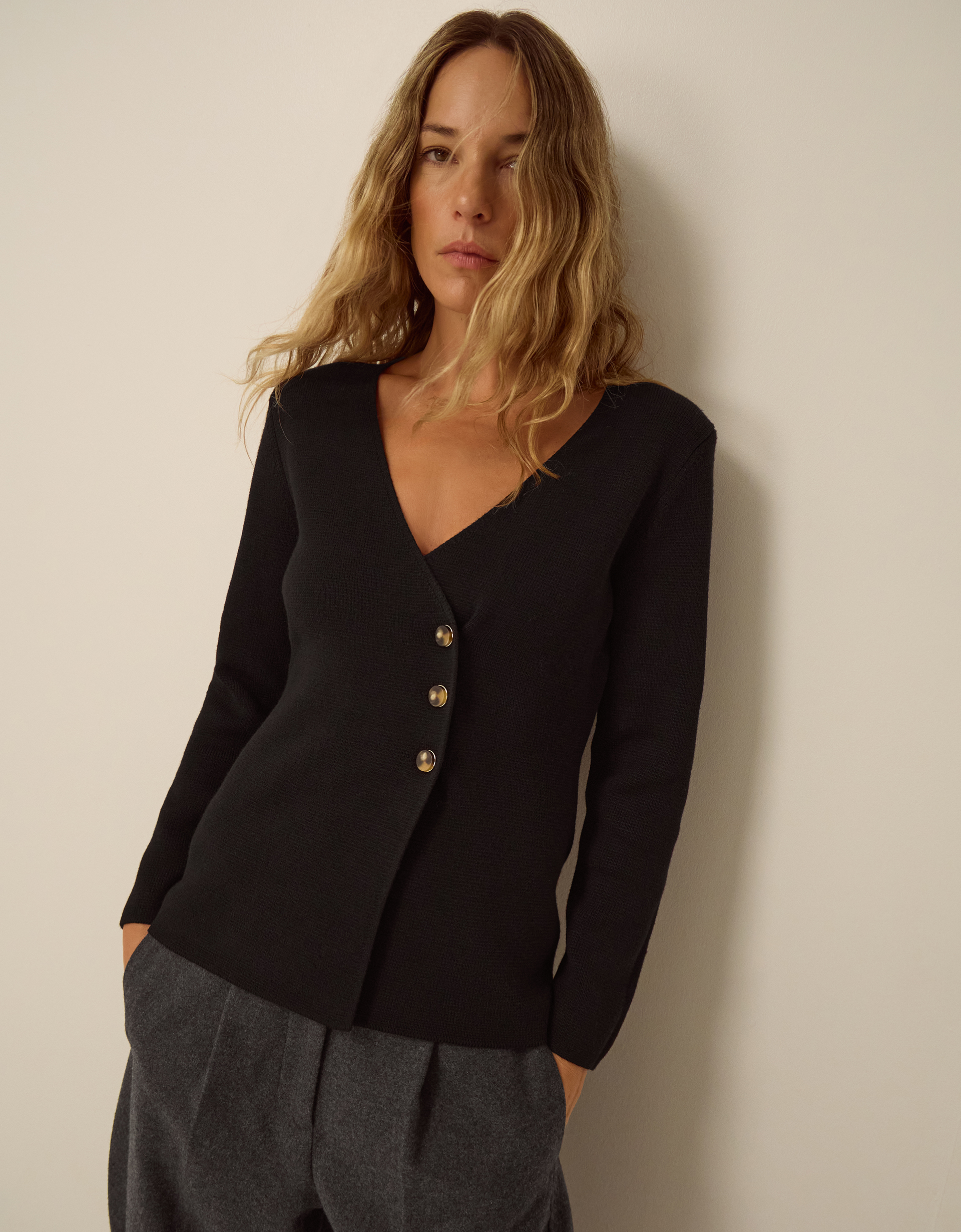 Monsoon Saf V-Neck Crossover Cardigan, view 5