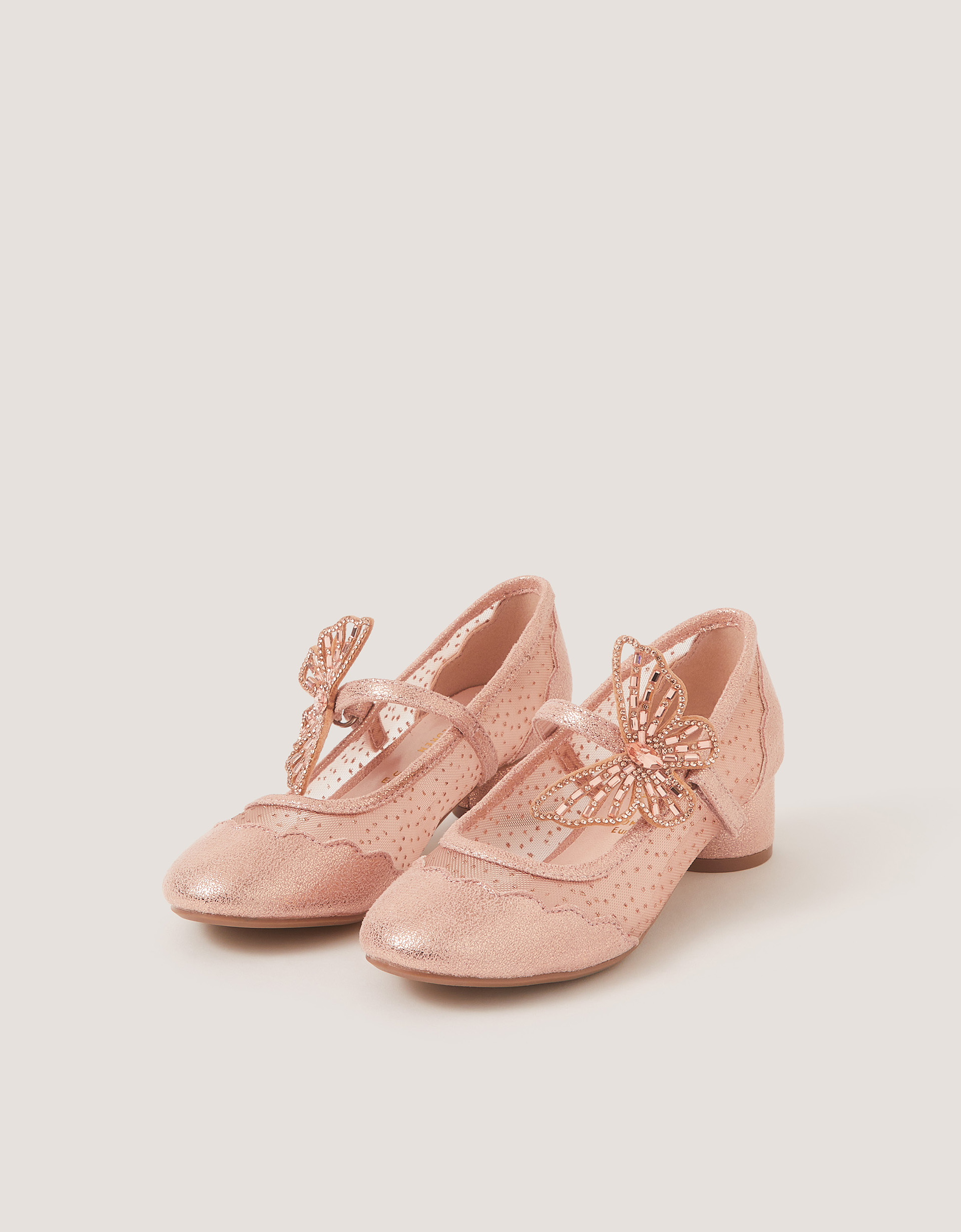 Monsoon Butterfly Polka Dot Mesh Heels