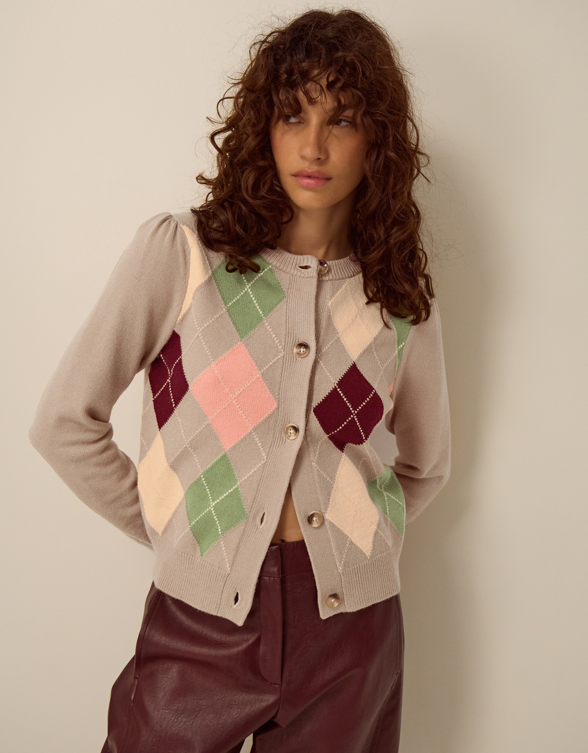 Monsoon Alba Argyle Cardigan
